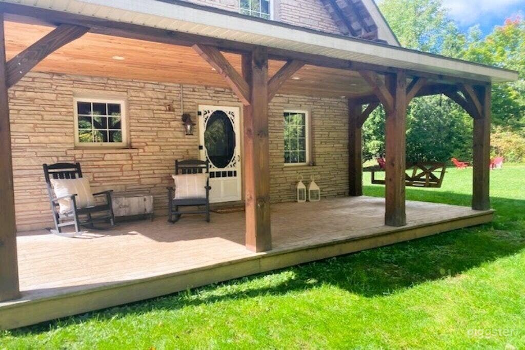 Relax and unwind in the rocking chairs and porch swing on the front porch.