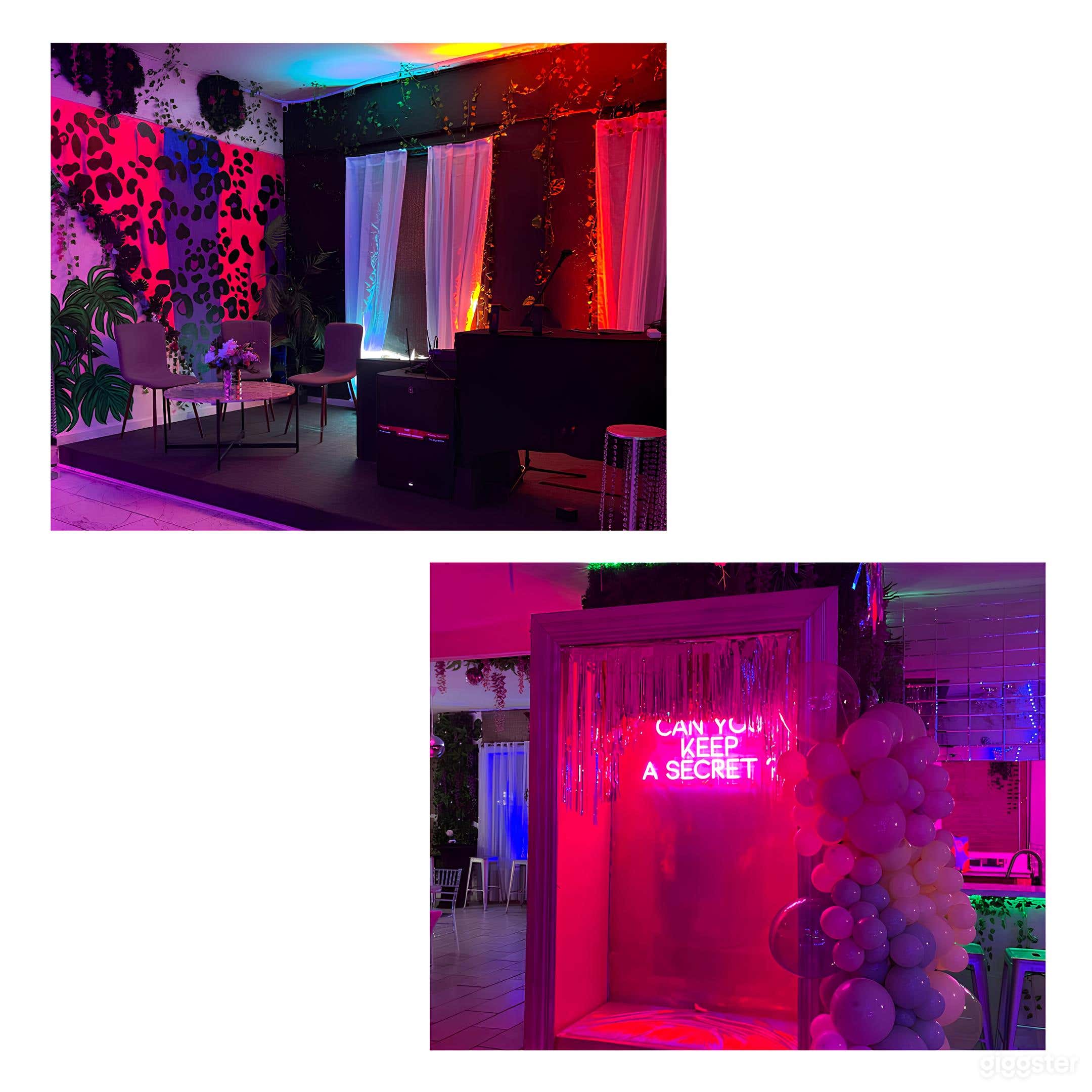 2 Private rooms for larger parties! Neon and Pink Room Photo 1