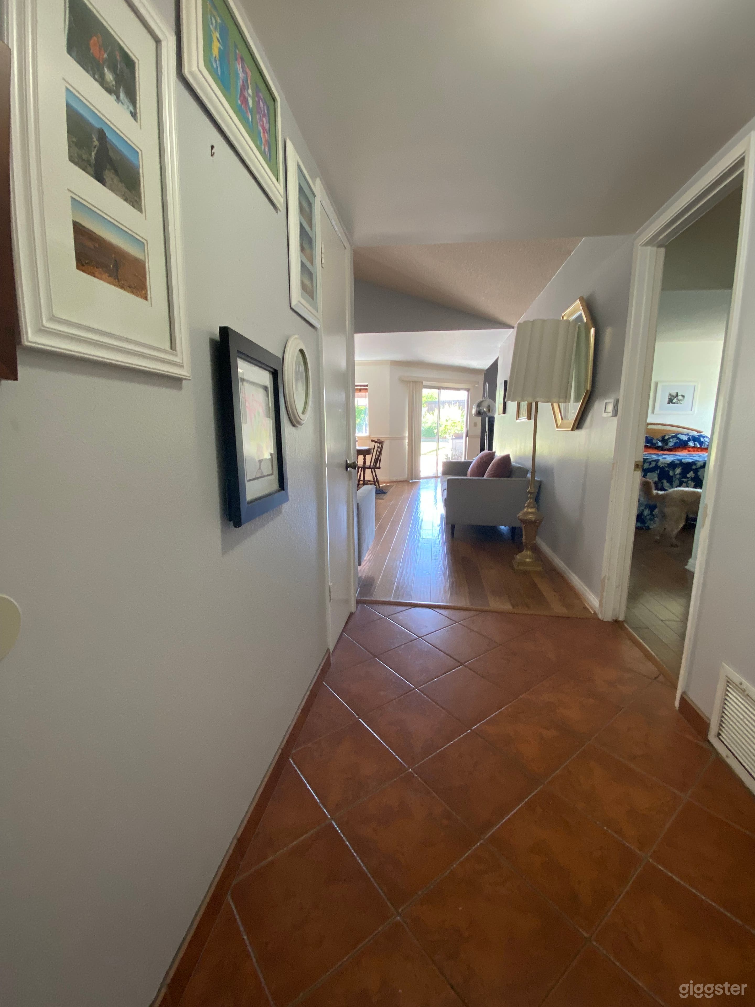 View from front door to backyard windows. 