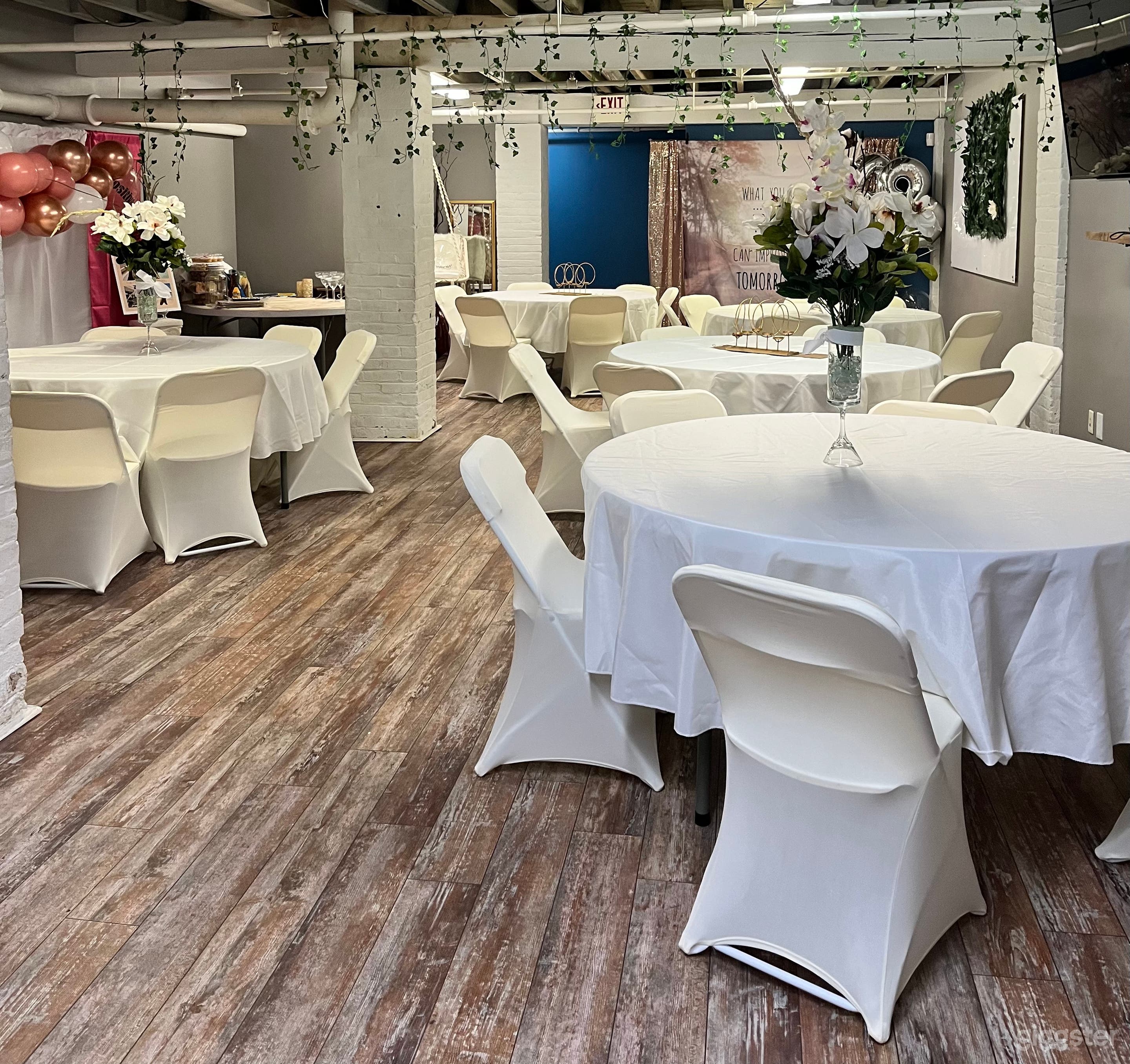 Networking event setup.