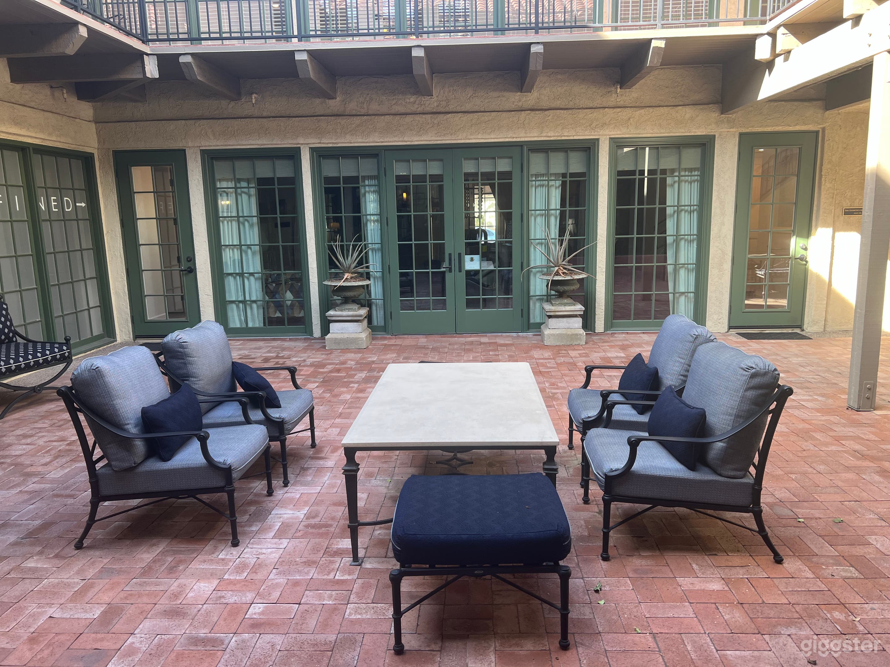 Patio courtyard shared with other suites. 