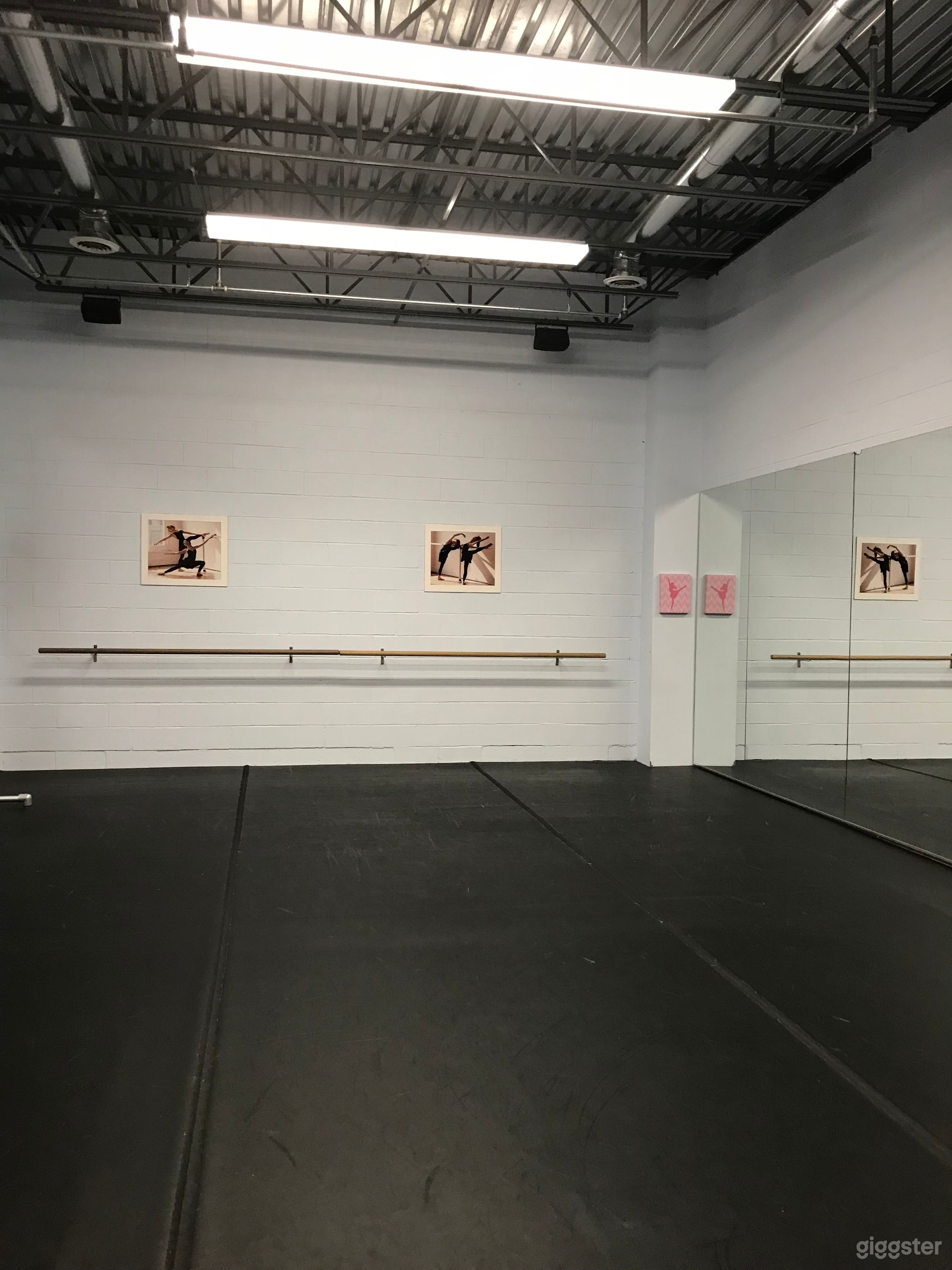 Open studio with 15ft ceiling