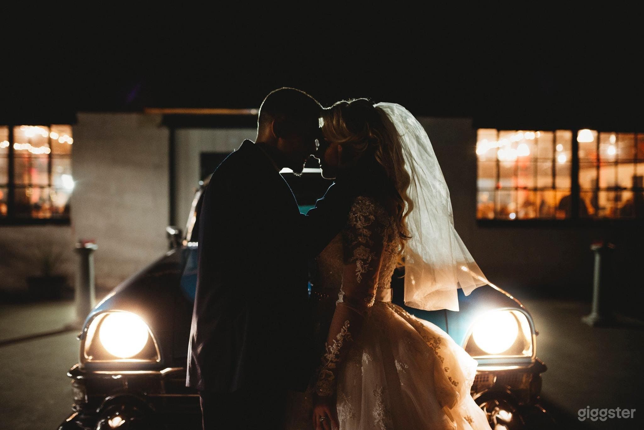 Packard Proving Grounds - night image with classic Packard car