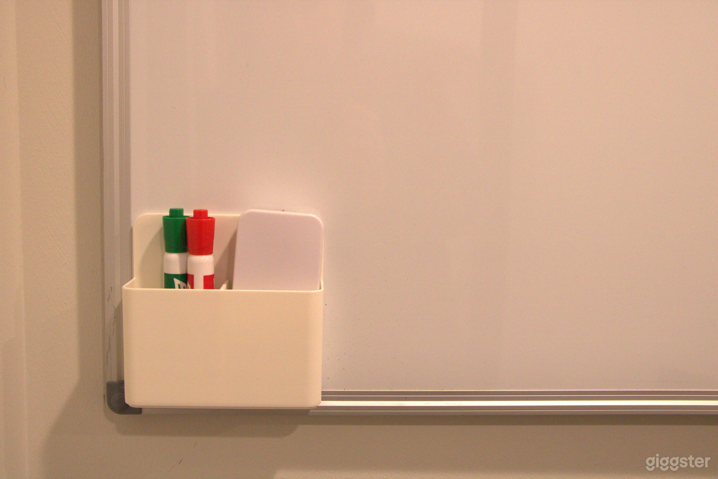 Equipped with dry-erase board.