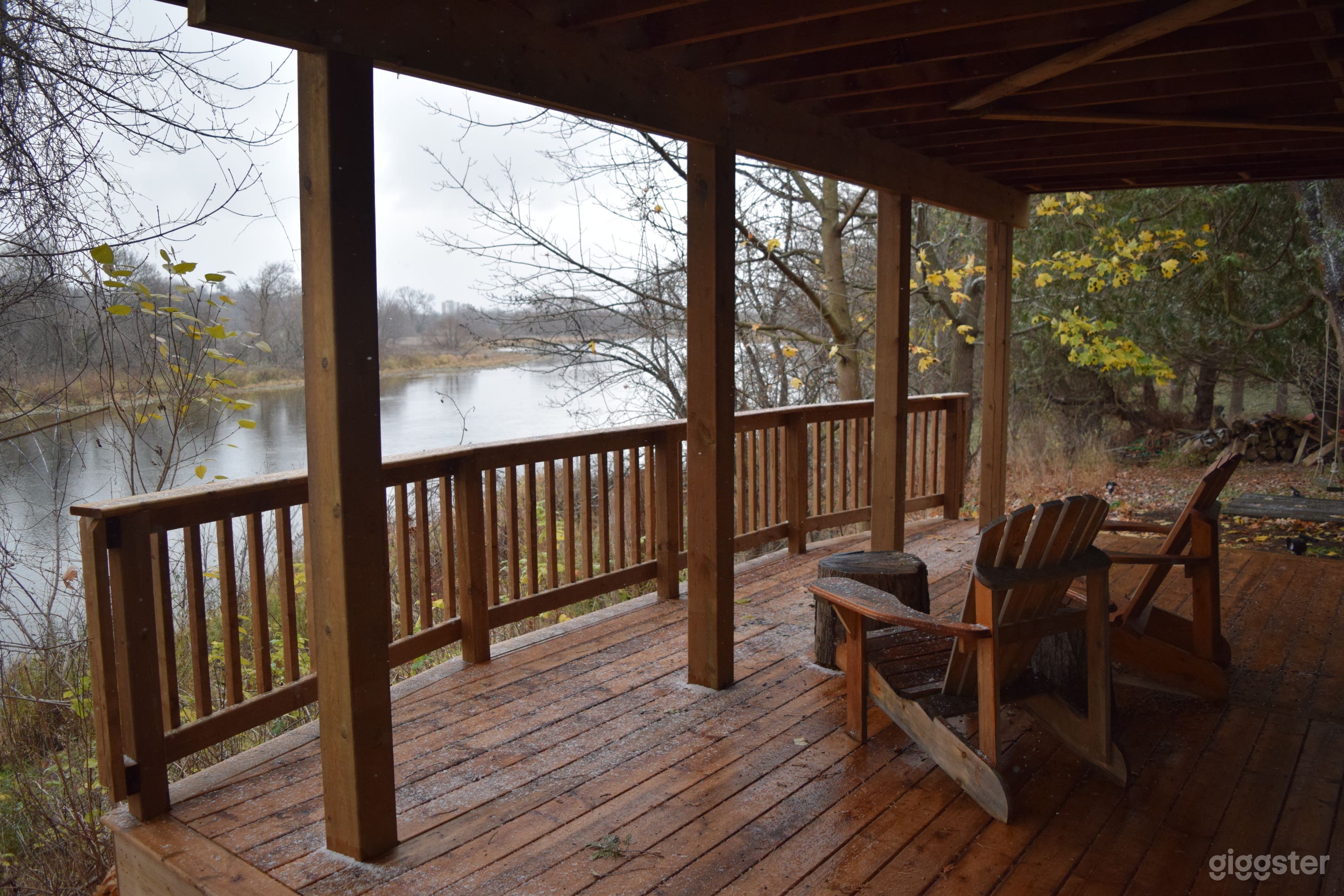 view from the lower deck area, overseeing the grand river