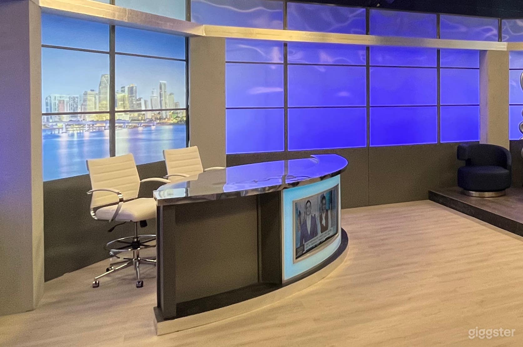 Broadcast Studio with News Desk &amp; Talk Show Set Photo 2