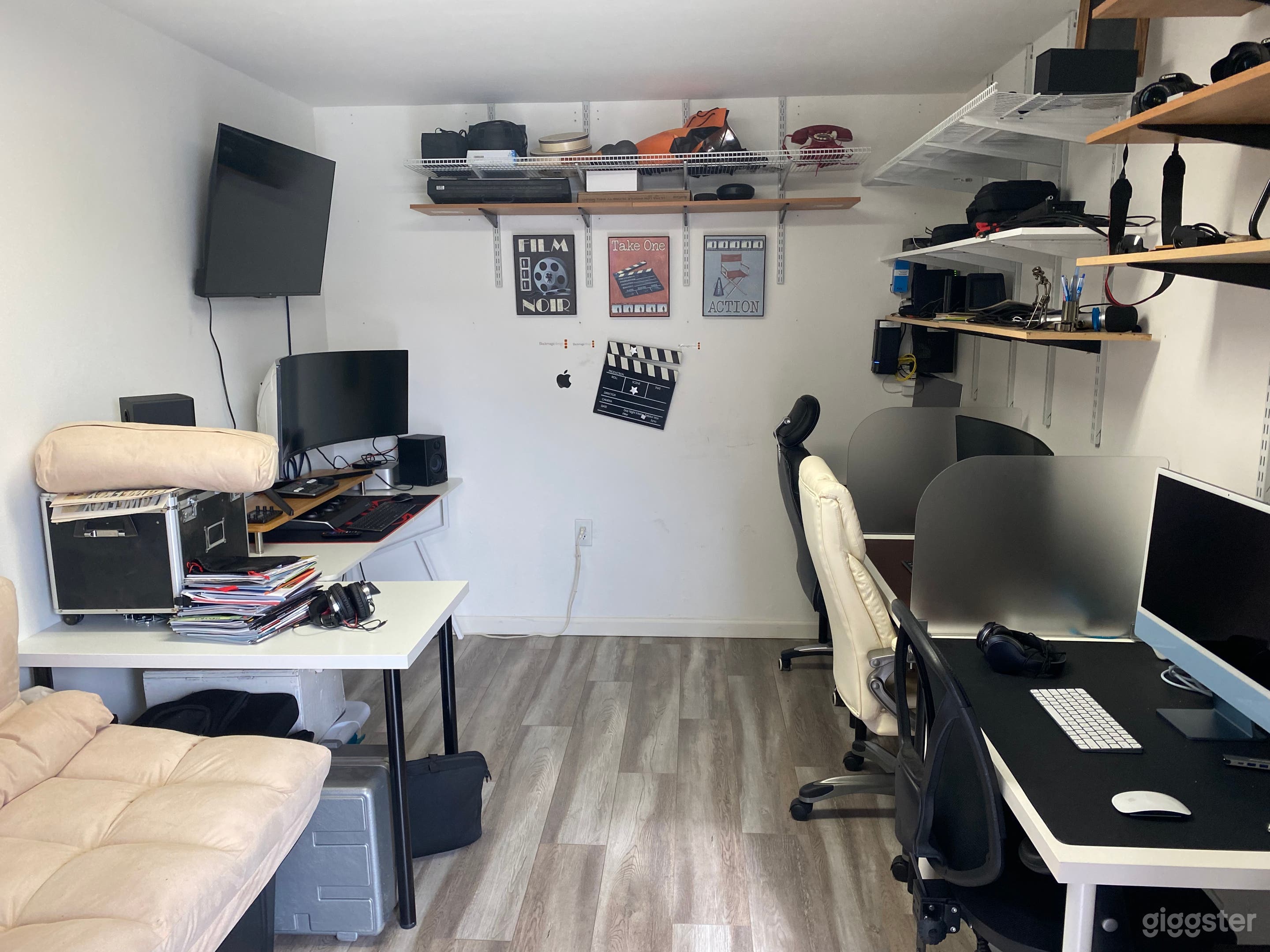 La editing bay working space