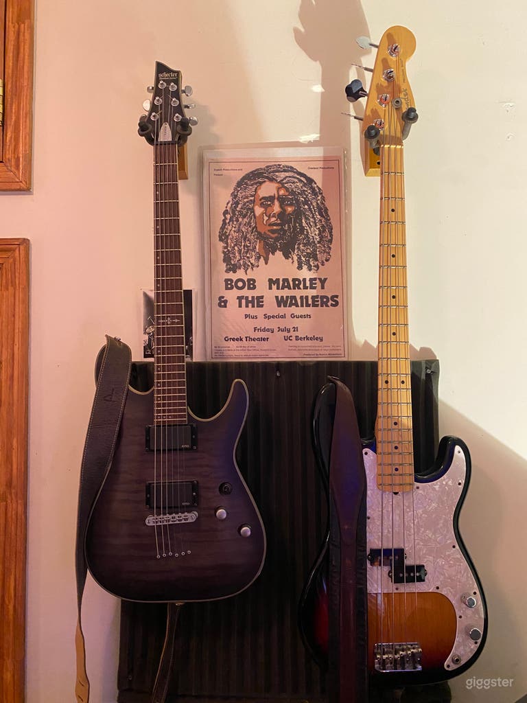  Fender Precision Bass, Schecter Guitar 