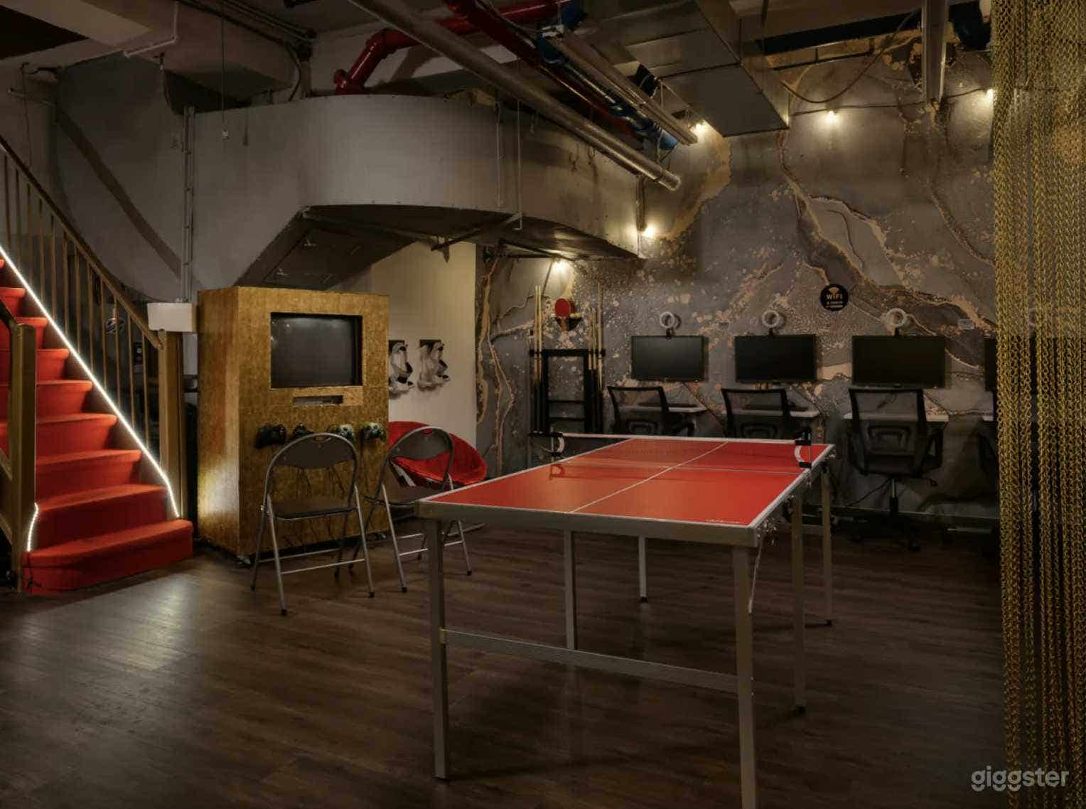 Discover The Den, the ultimate lower-level lounge at the Coexist GameHouse in New York City. This exclusive space is designed to offer everything you need for an unparalleled gaming and entertainment experience. 