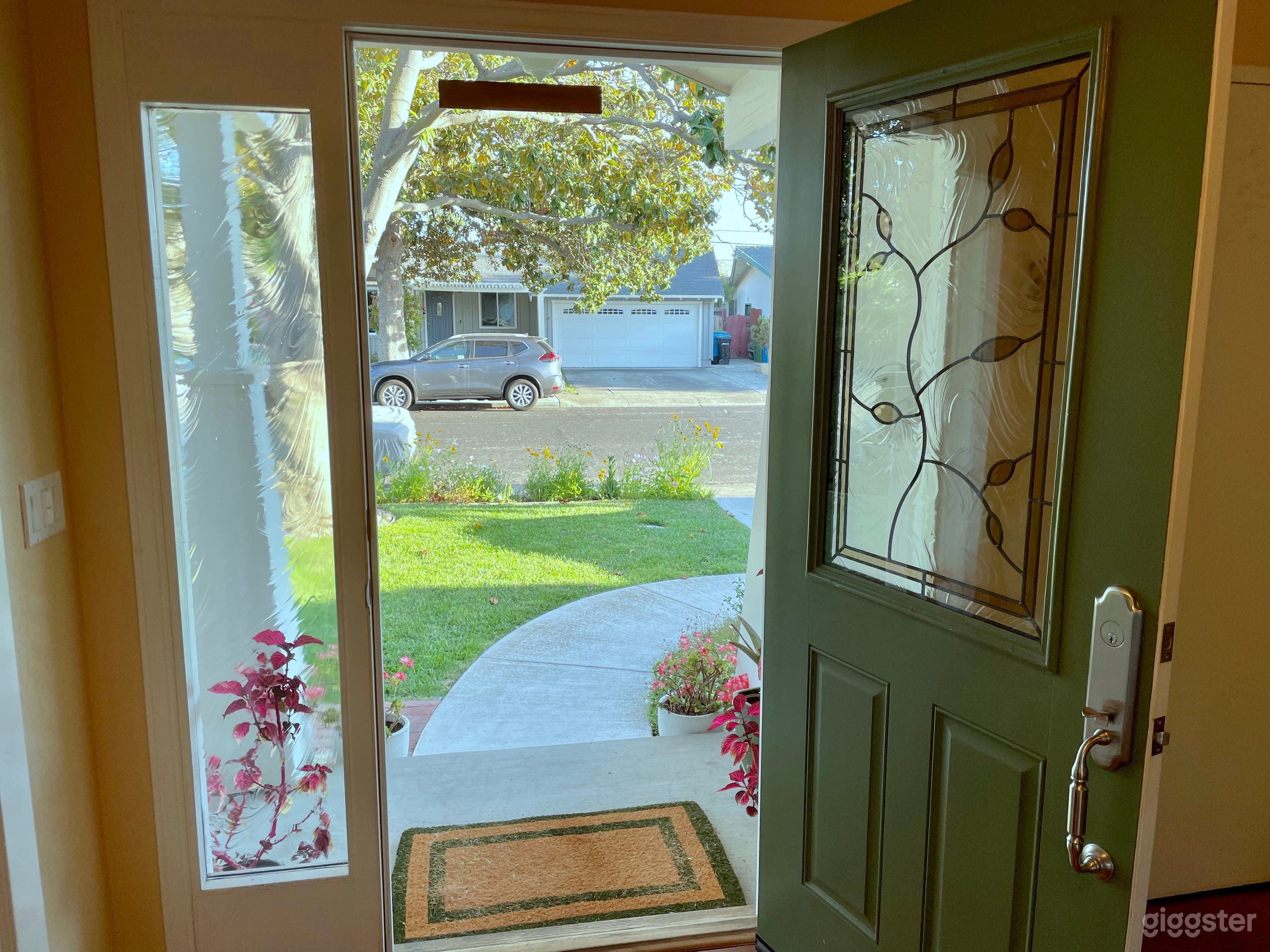 Stained glass in the the front door