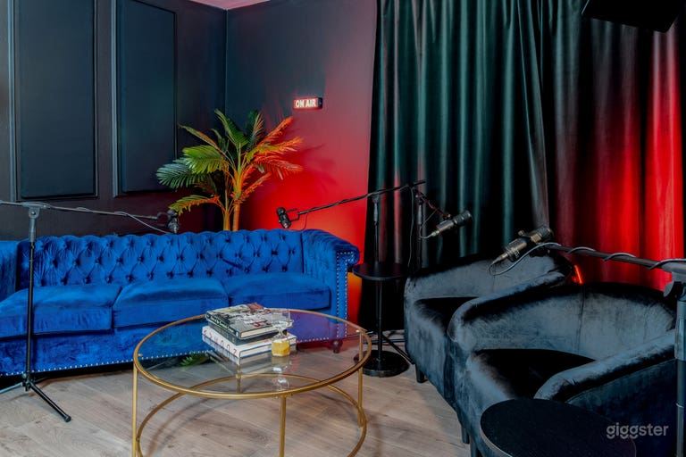  Full podcast setup - alt angle.  