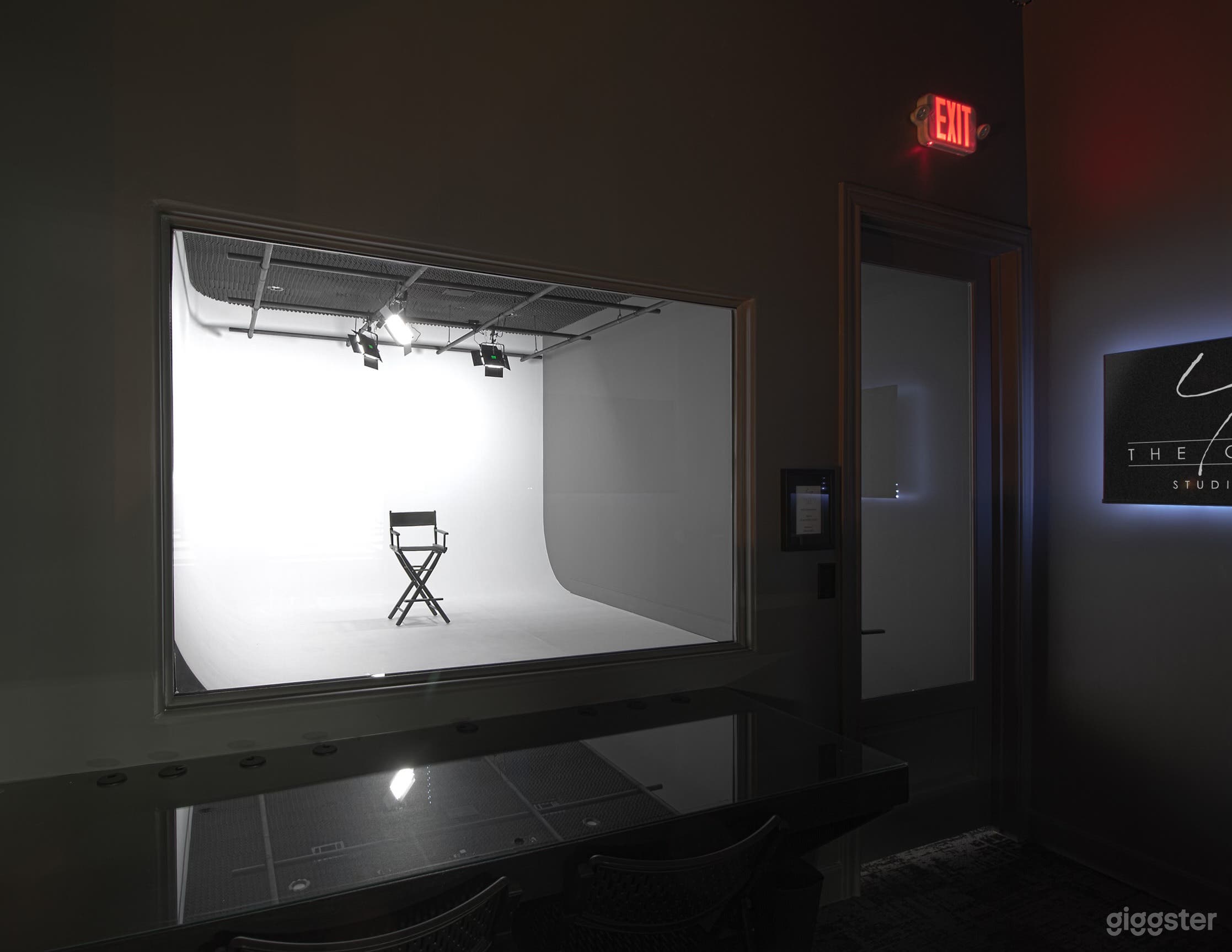 Control room- View of Studio 2, Studio 1, and producer's lounge