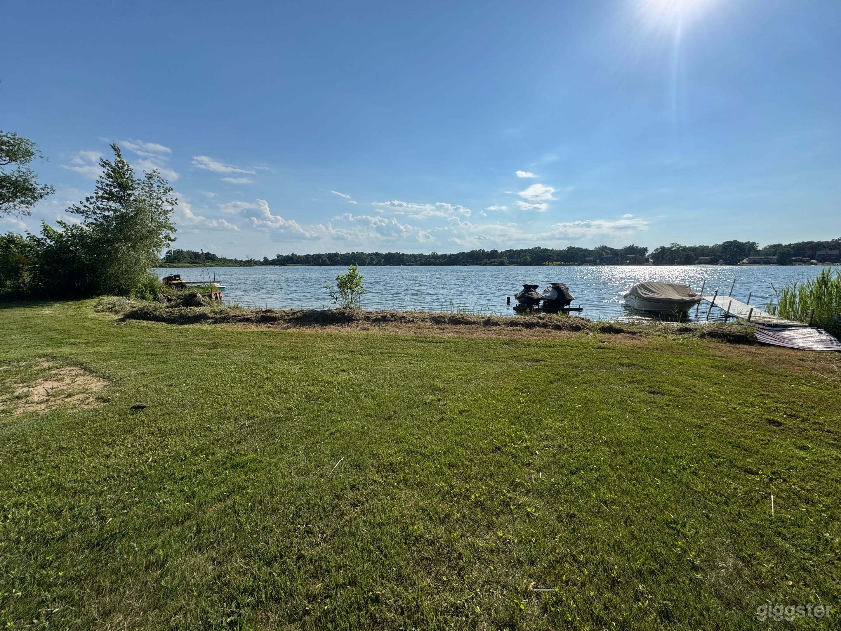 Private waterfront on property