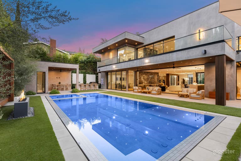  ARCHITECTURAL GLASS ESTATE WITH CINEMA WING 