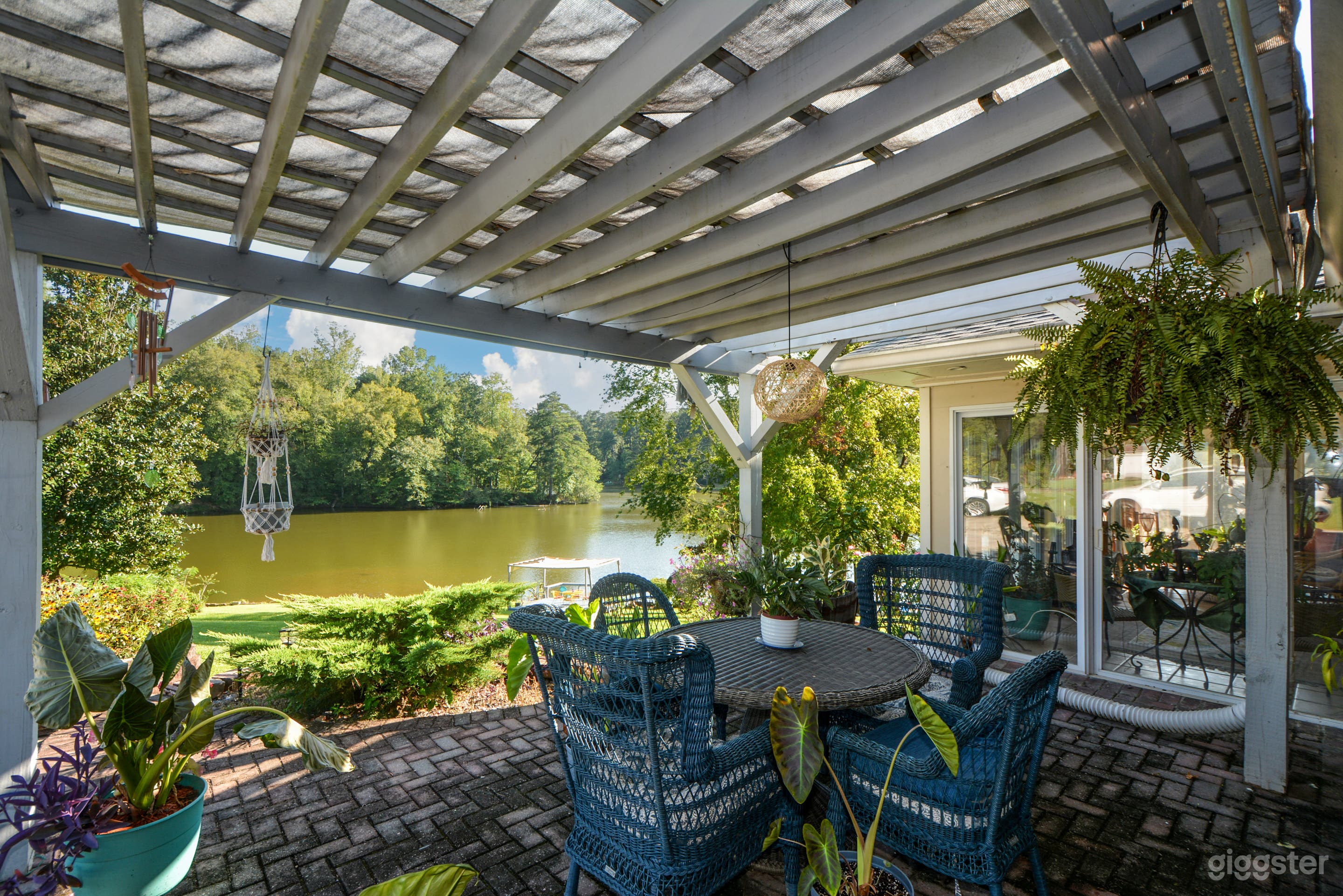 Patio is ideal for films with lakeview scenes.