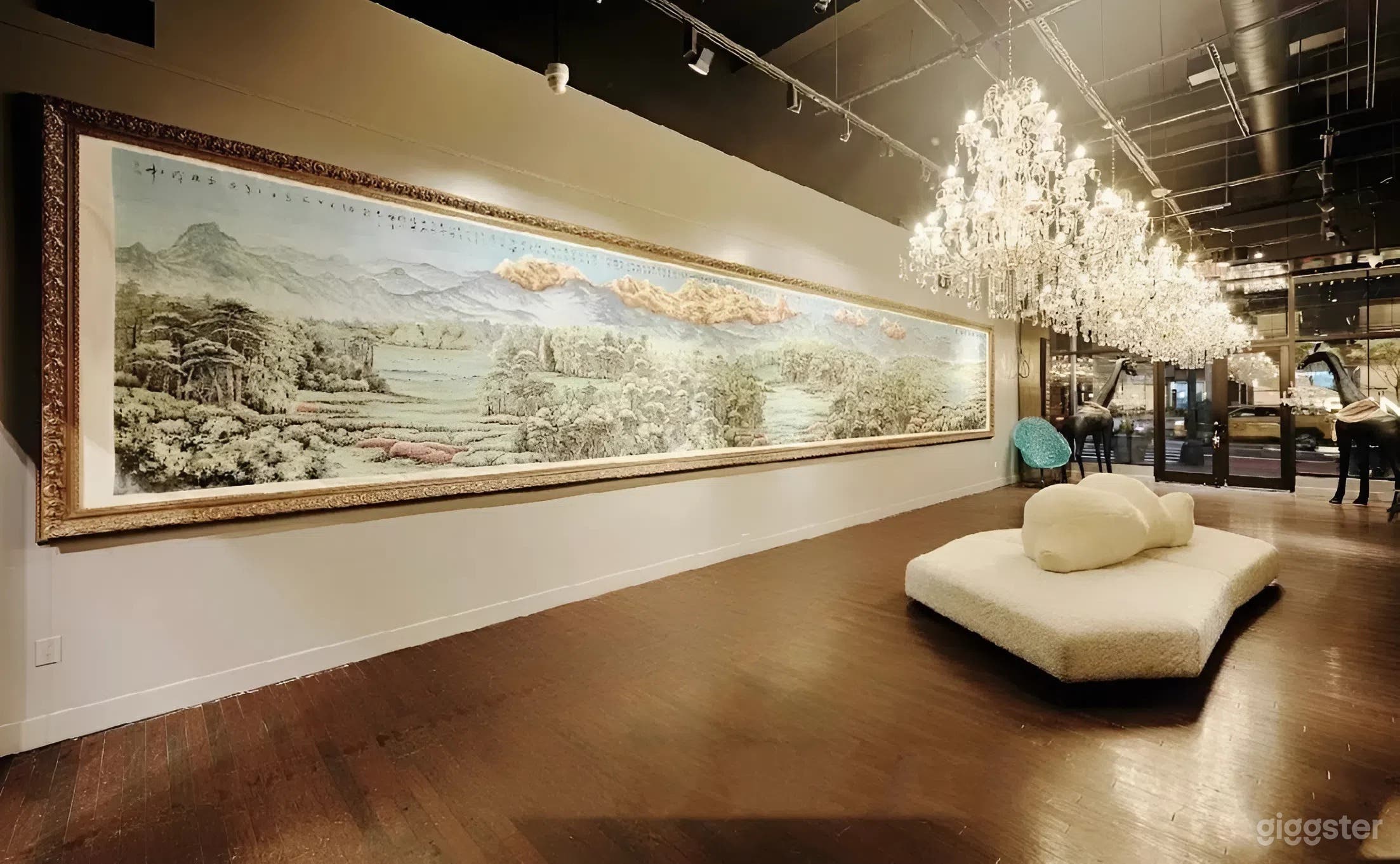 Gallery-Style Event Space with Chandeliers & High Ceilings Photo 3