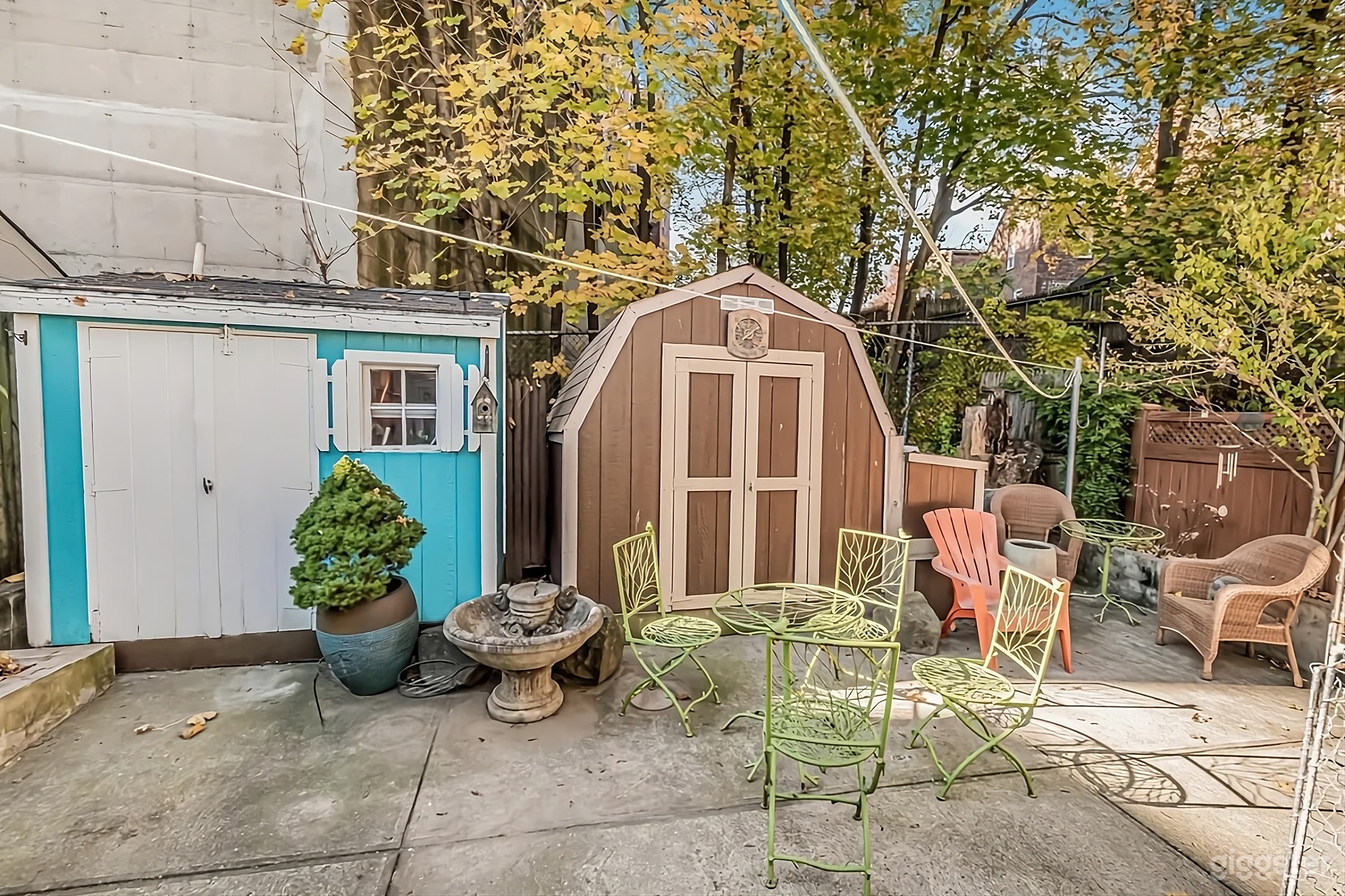 Colorful vintage sheds