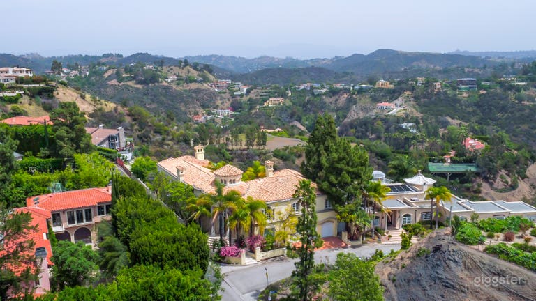  Drone View Stradella Court Mansion, Bel-Air, California 