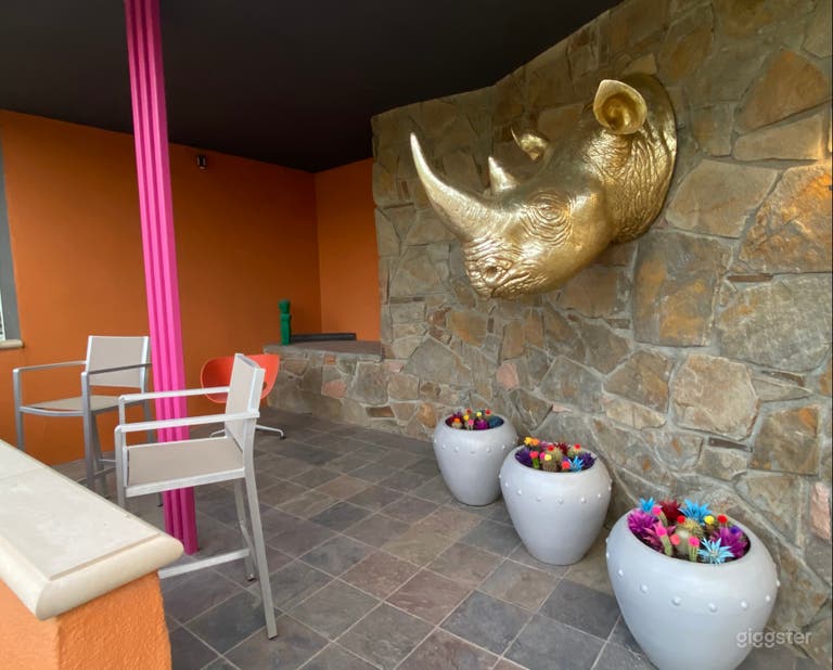  Front porch with Rhino Head 