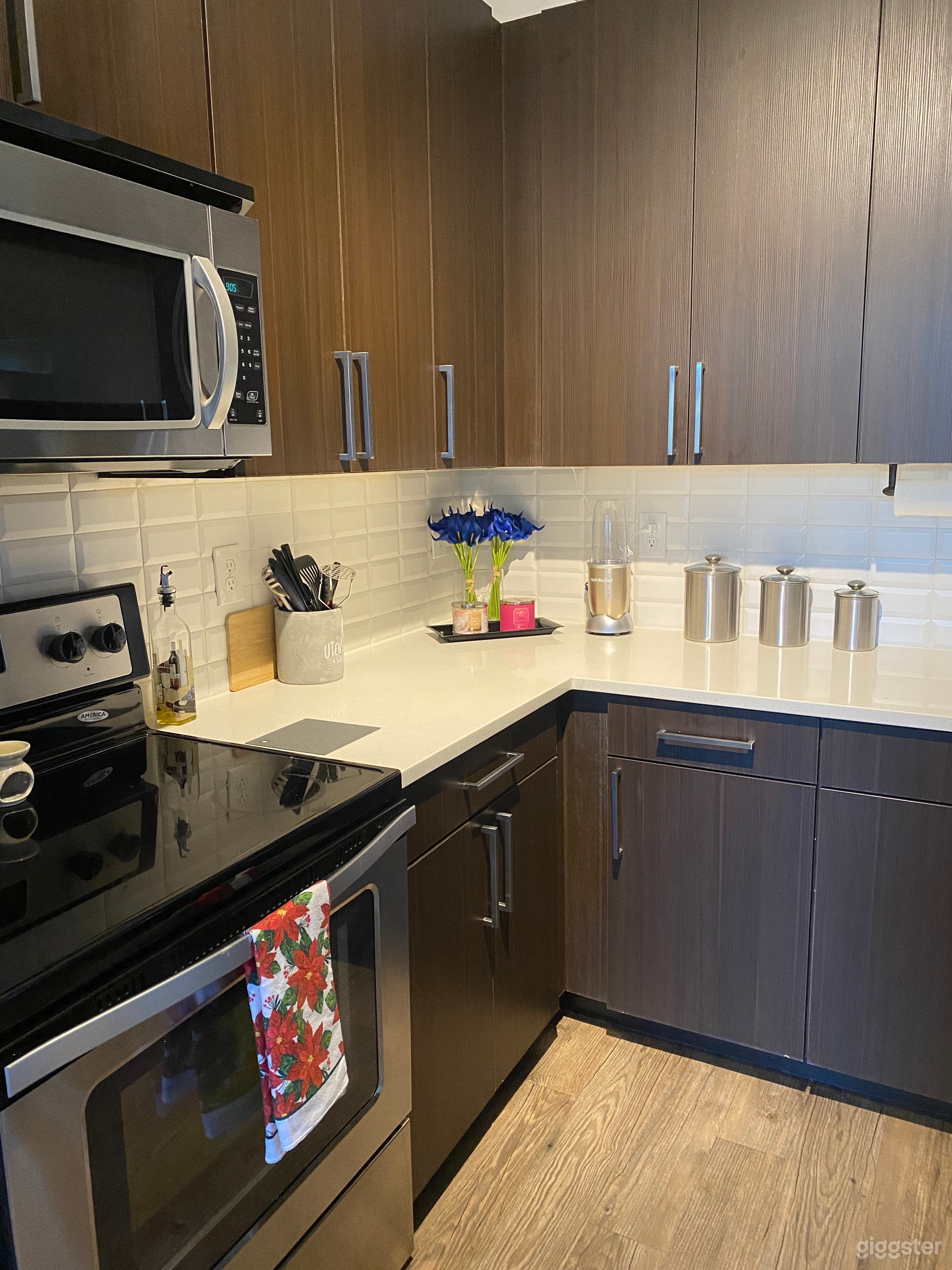 Full range L shape quartz counter space