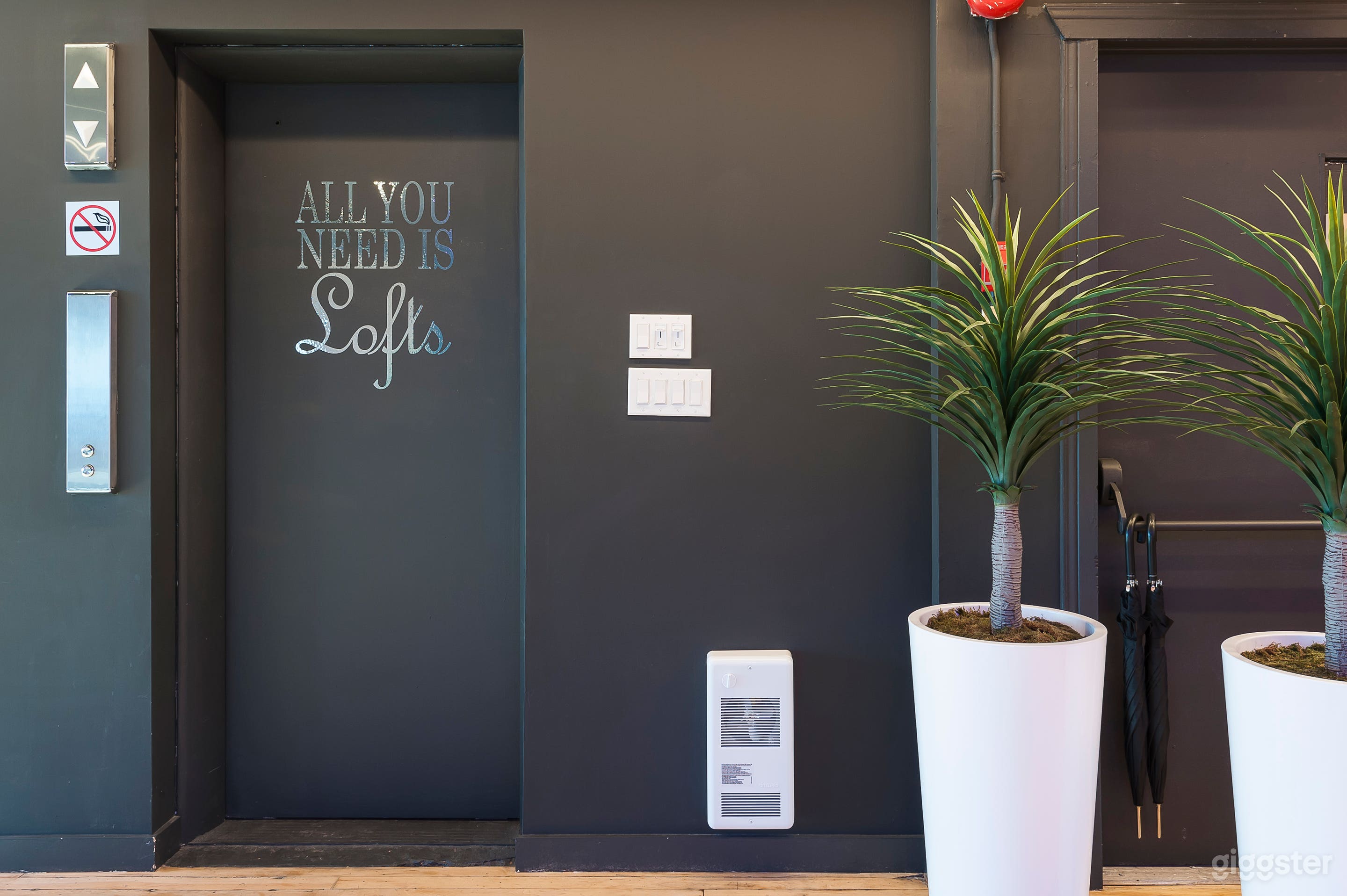 Elevator entrance into Loft