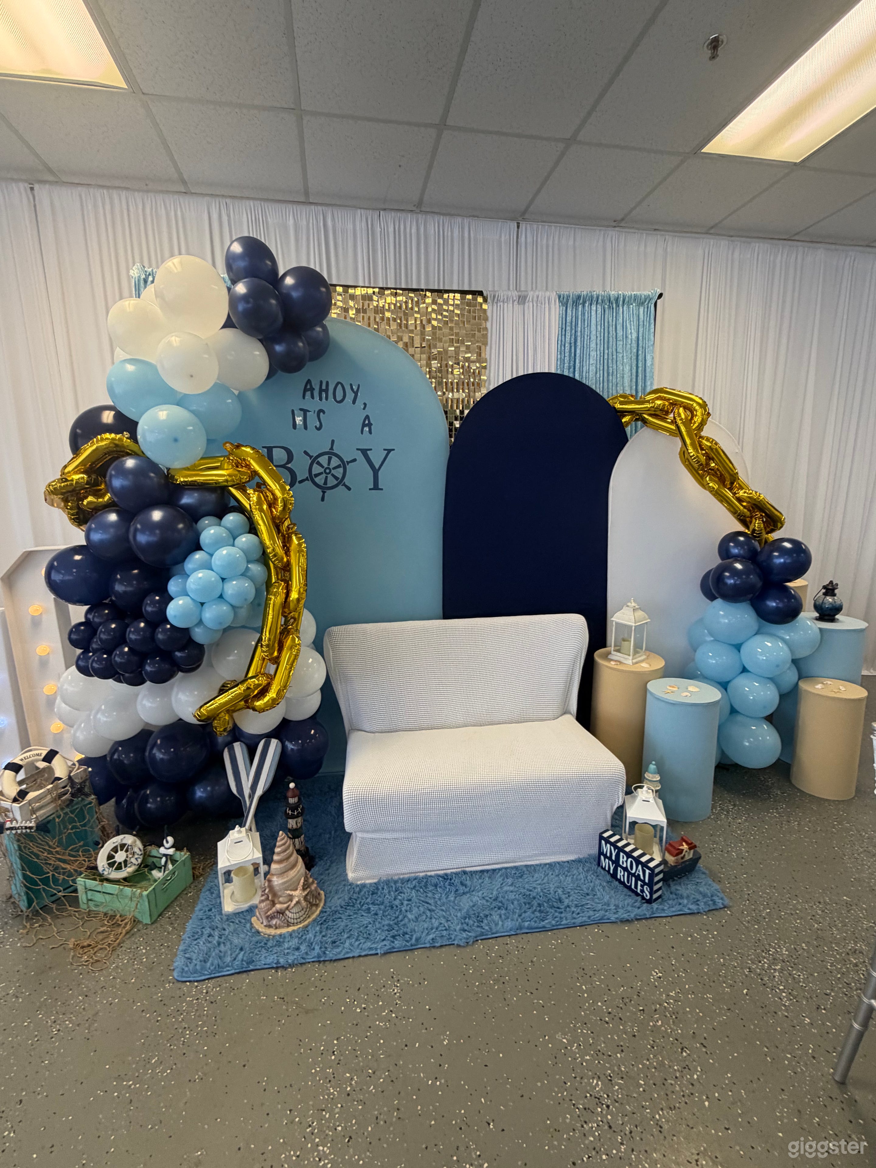 Ahoy, it’s a boy baby shower theme.