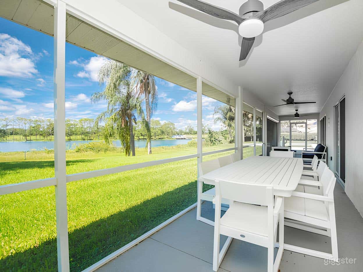 Bright White Backyard & Oval Pool Photo 4