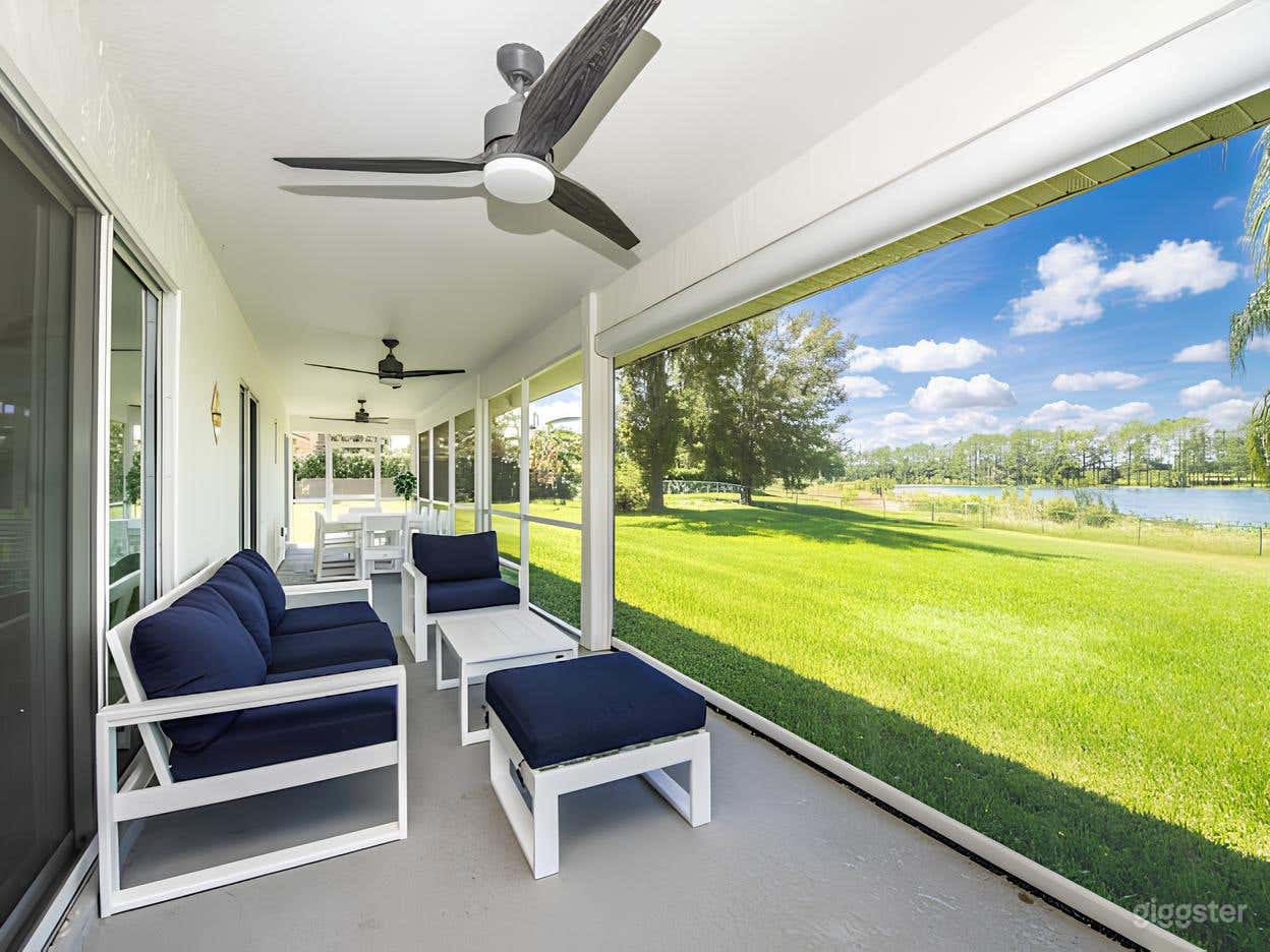 Bright White Backyard & Oval Pool Photo 2