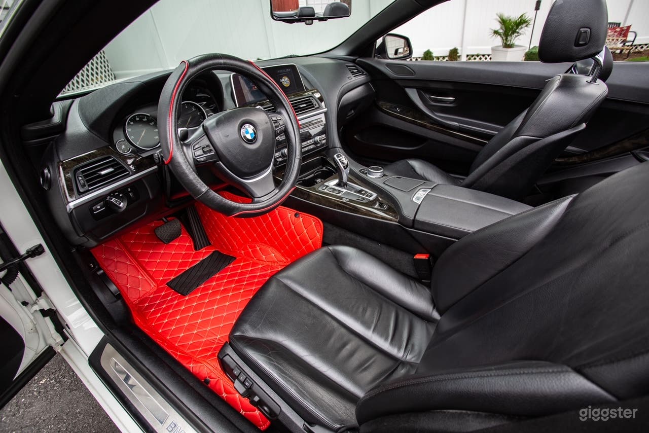 White BMW 640i convertible Photo 4