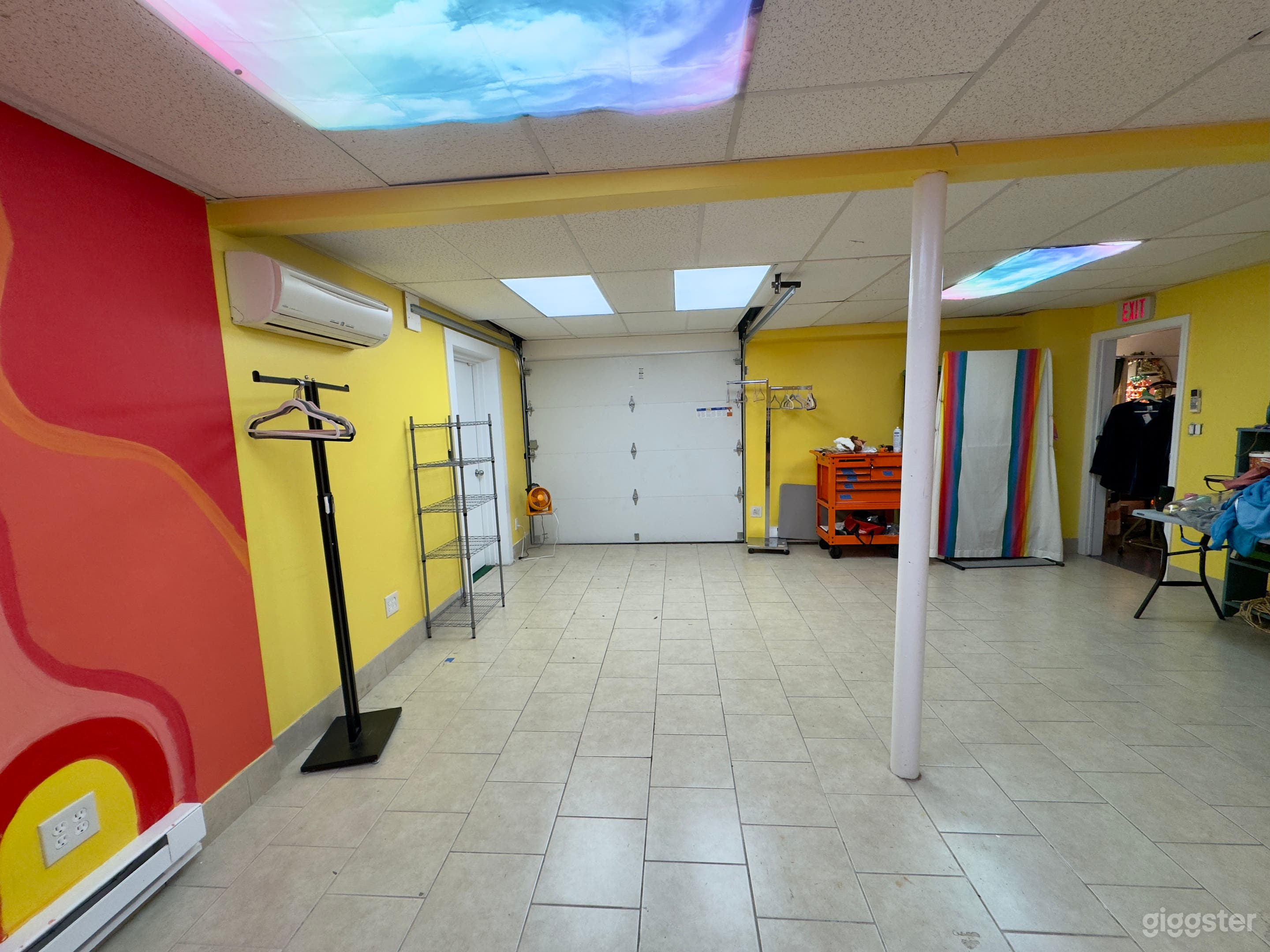 Garage door opens to back parking lot/alley