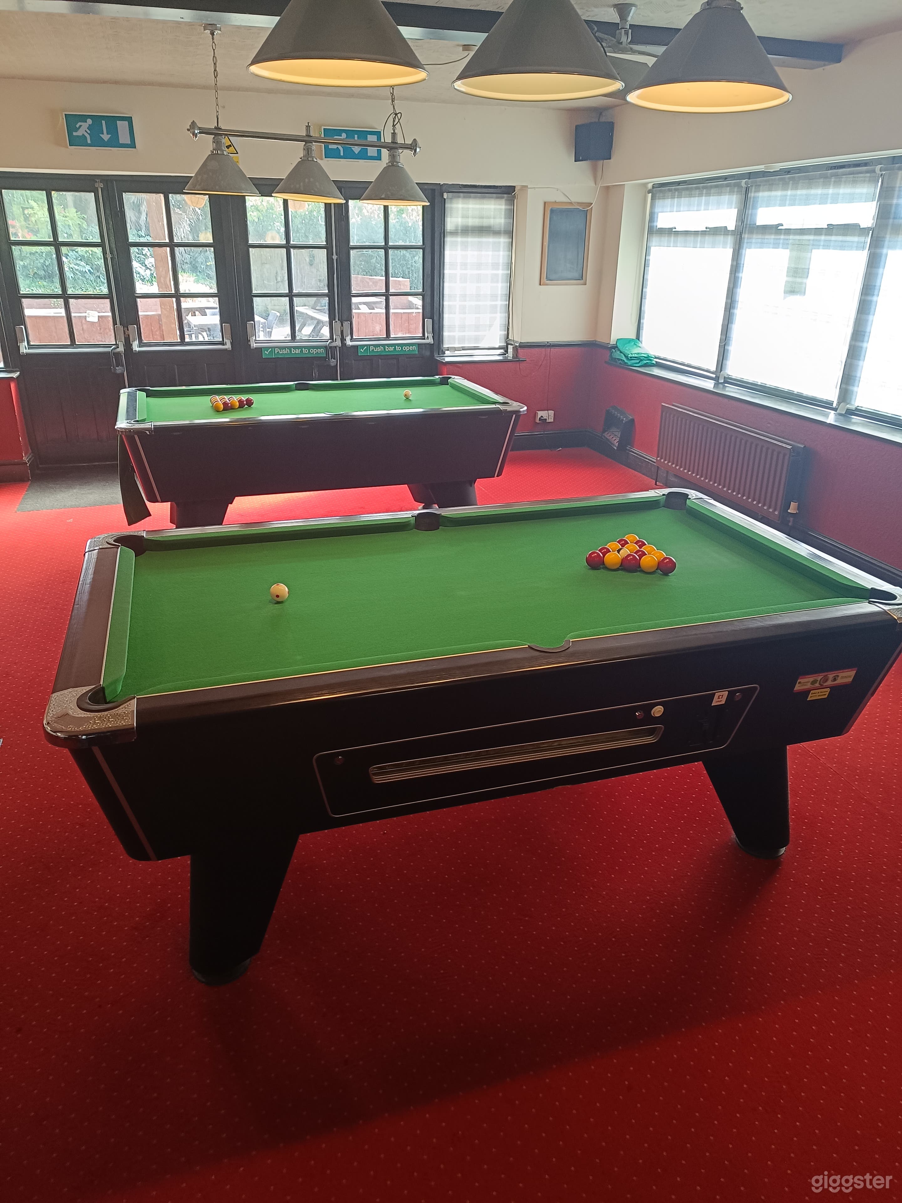 Two pool tables
