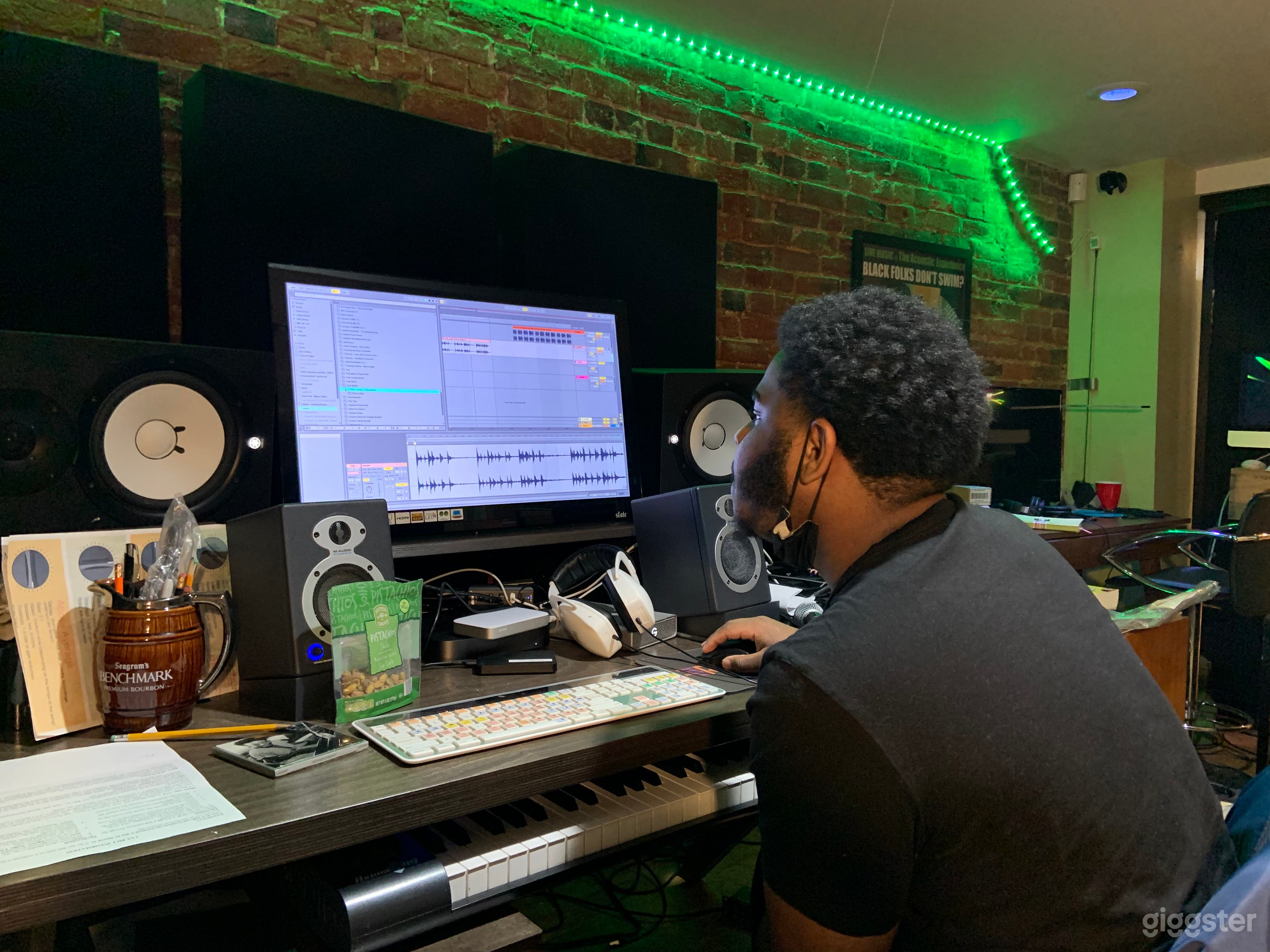 Assistant working in the studio space 