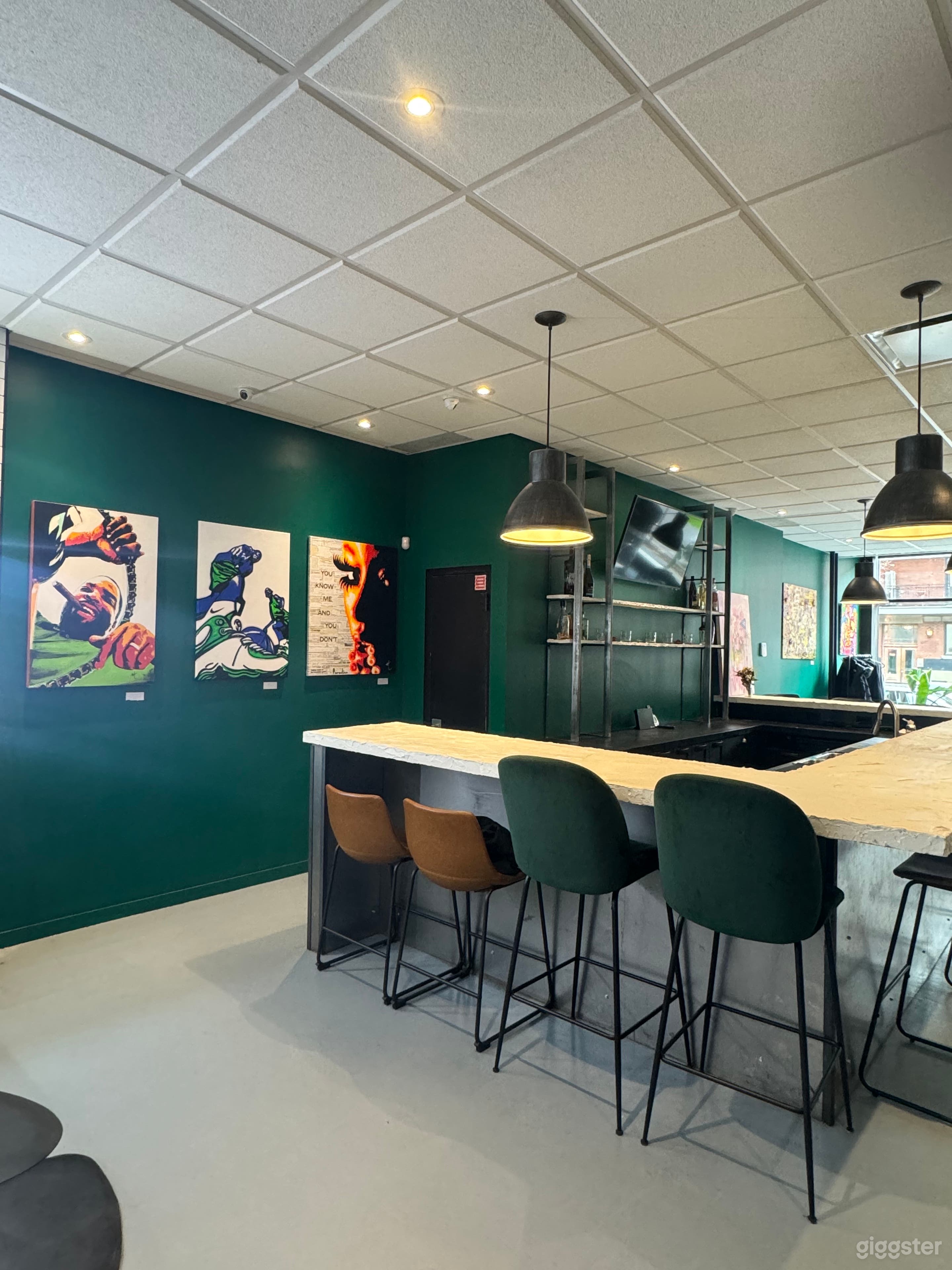 Bar and door to the basement 