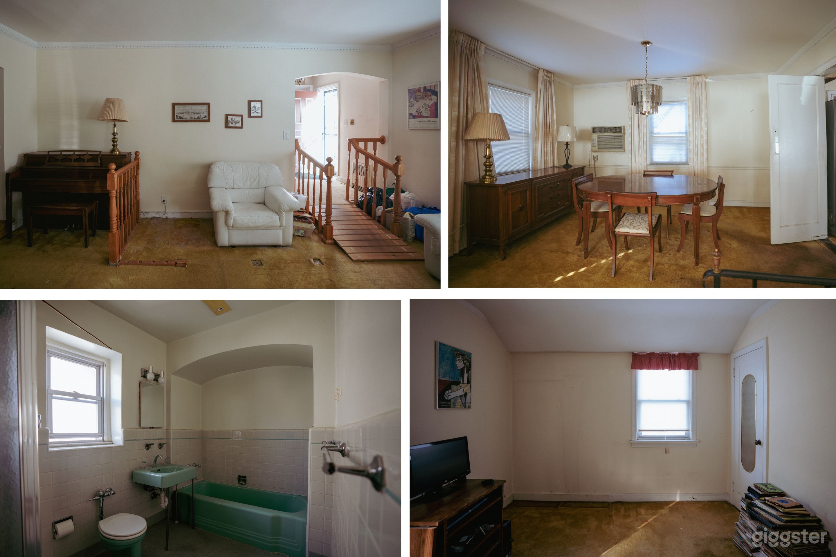 Retro Suburban Home with a Backyard and Cream Colored Walls Photo 1