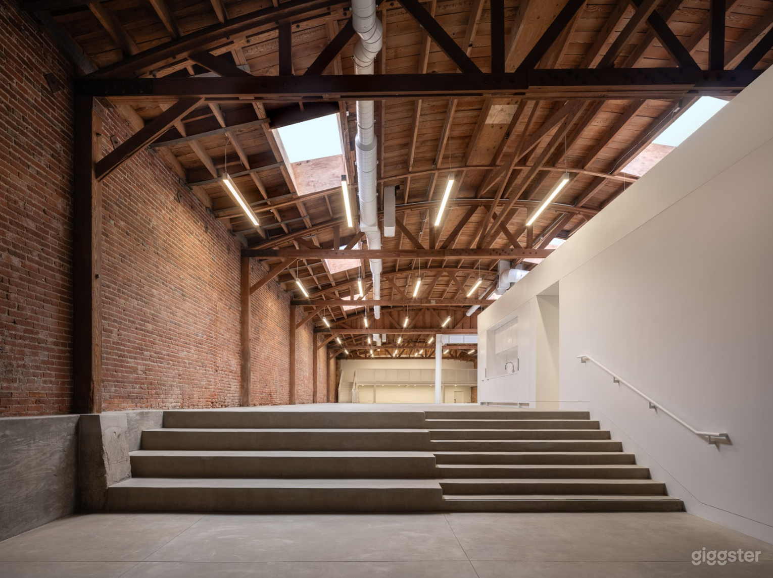 Bow Truss Warehouse, Exposed Brick + Mezzanine Photo 2
