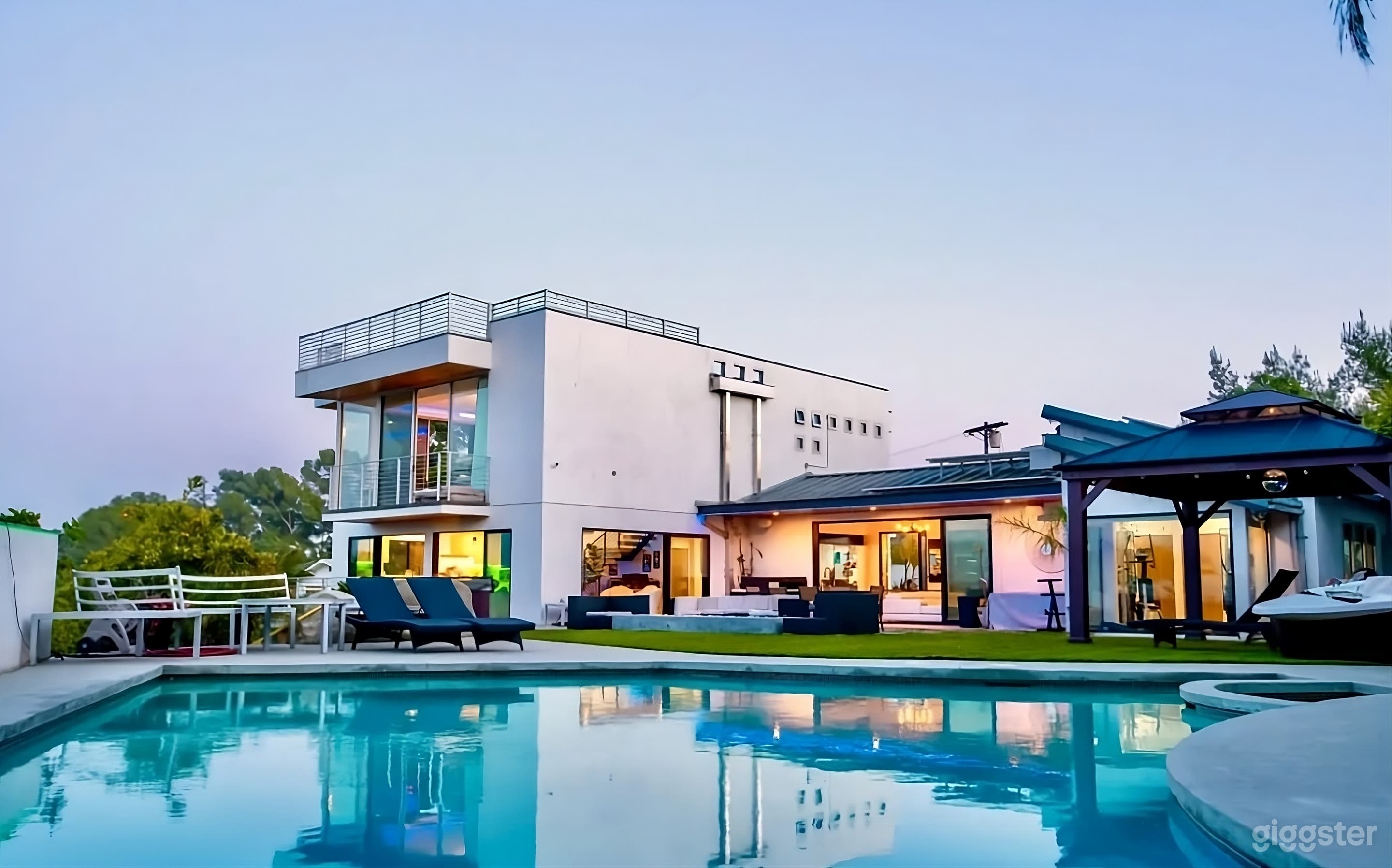 Modern Hilltop Backyard with Pool Photo 3