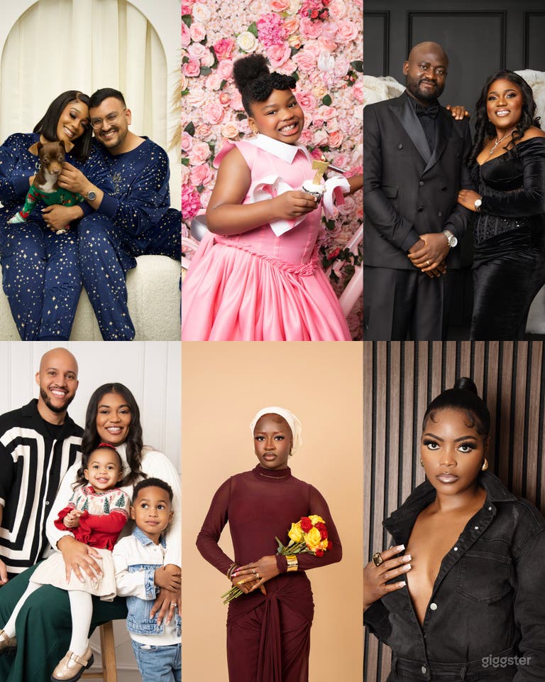  6 Creative Sets in 1 Photo Studio: Lifestyle, Birthdays, etc 