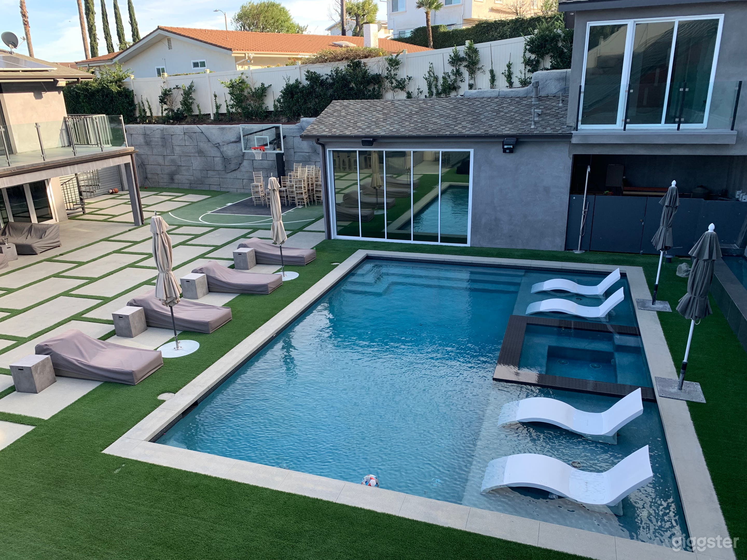 Grey Modern Big Backyard Home Photo 1