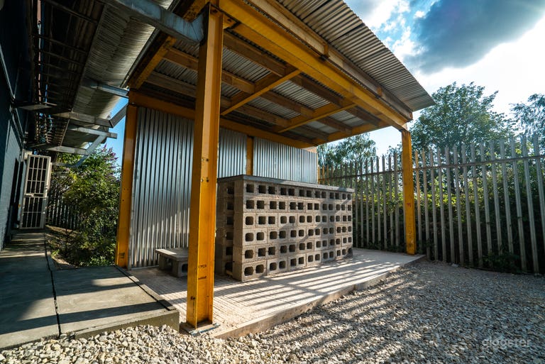  Large Outdoor Spa with Industrial Style DJ booth 