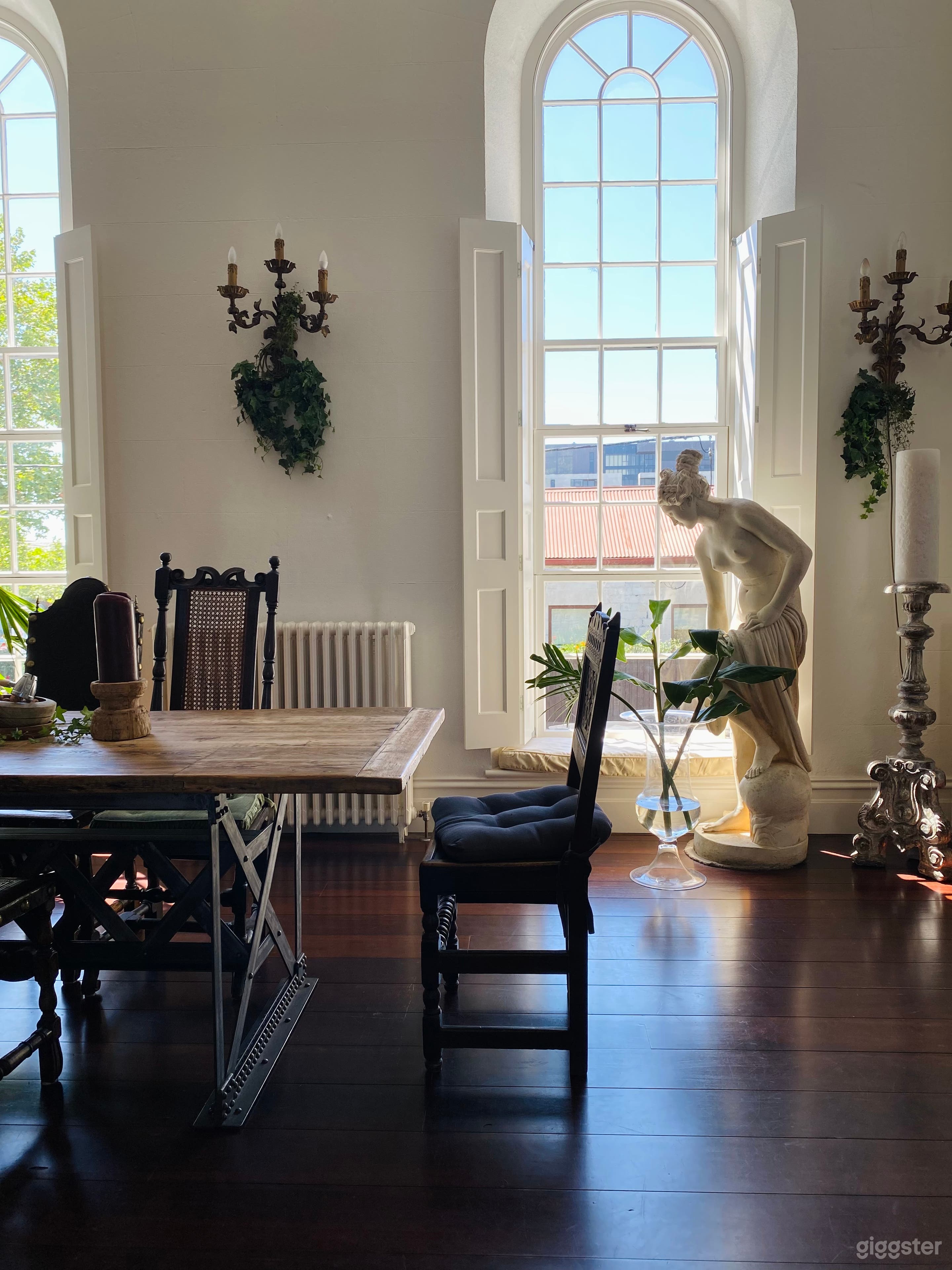 Floor to ceiling church windows, for natural light, 