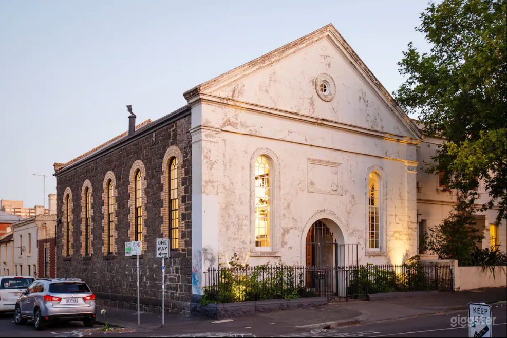 Large, spacious church,  iconic gothic cathedral doors, 