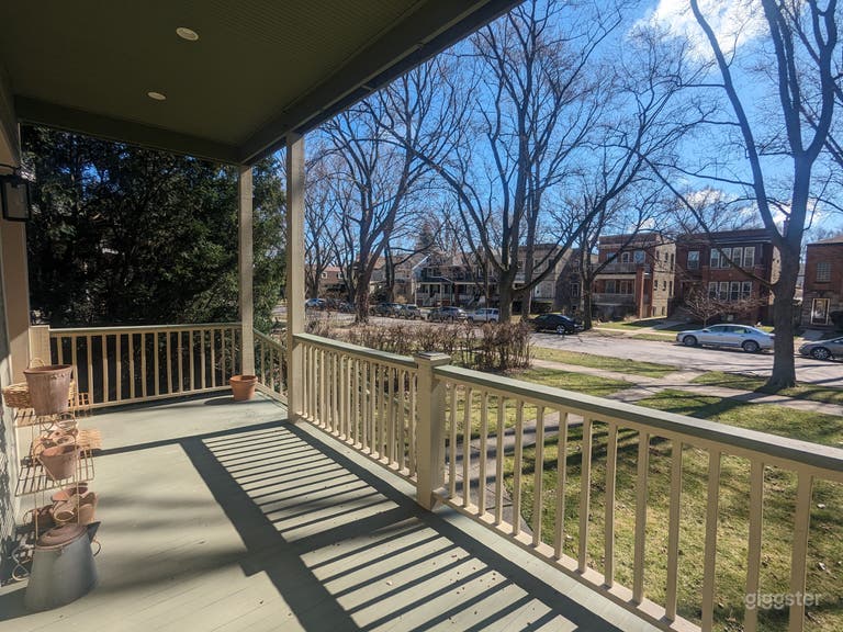  Outdoor front porch looking onto the street.  