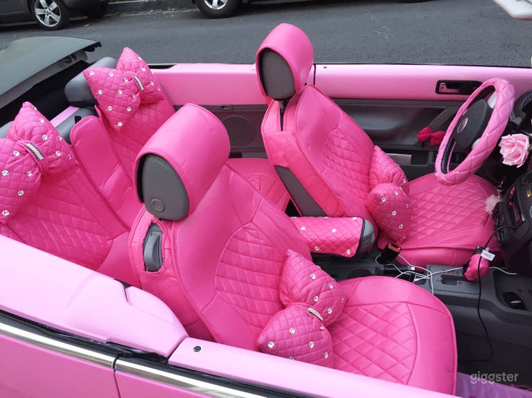  Pink interior with bows! Pink fuzzy dice. Super (all can be removed if needed)  