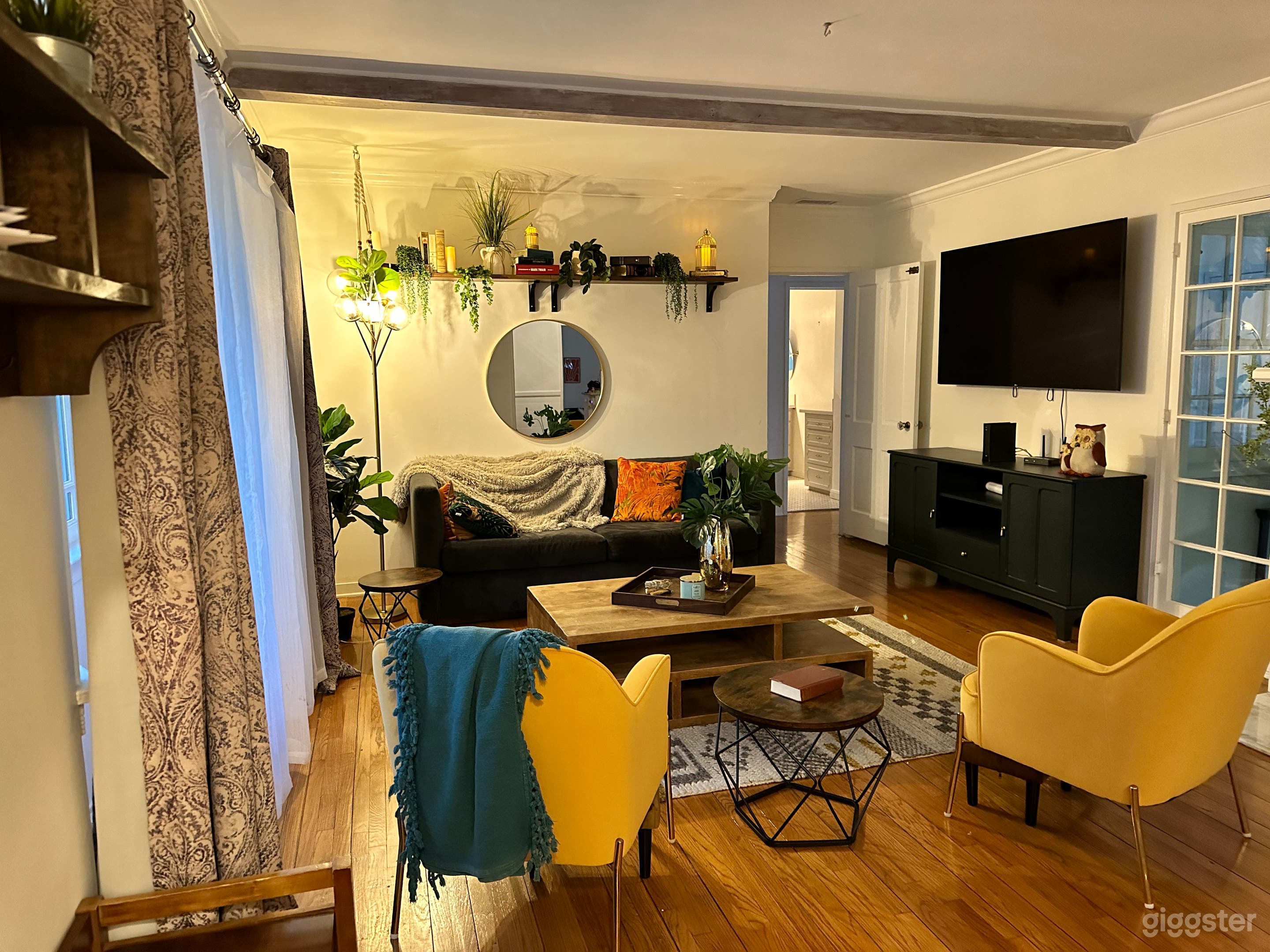 The living room, upon first entering the space