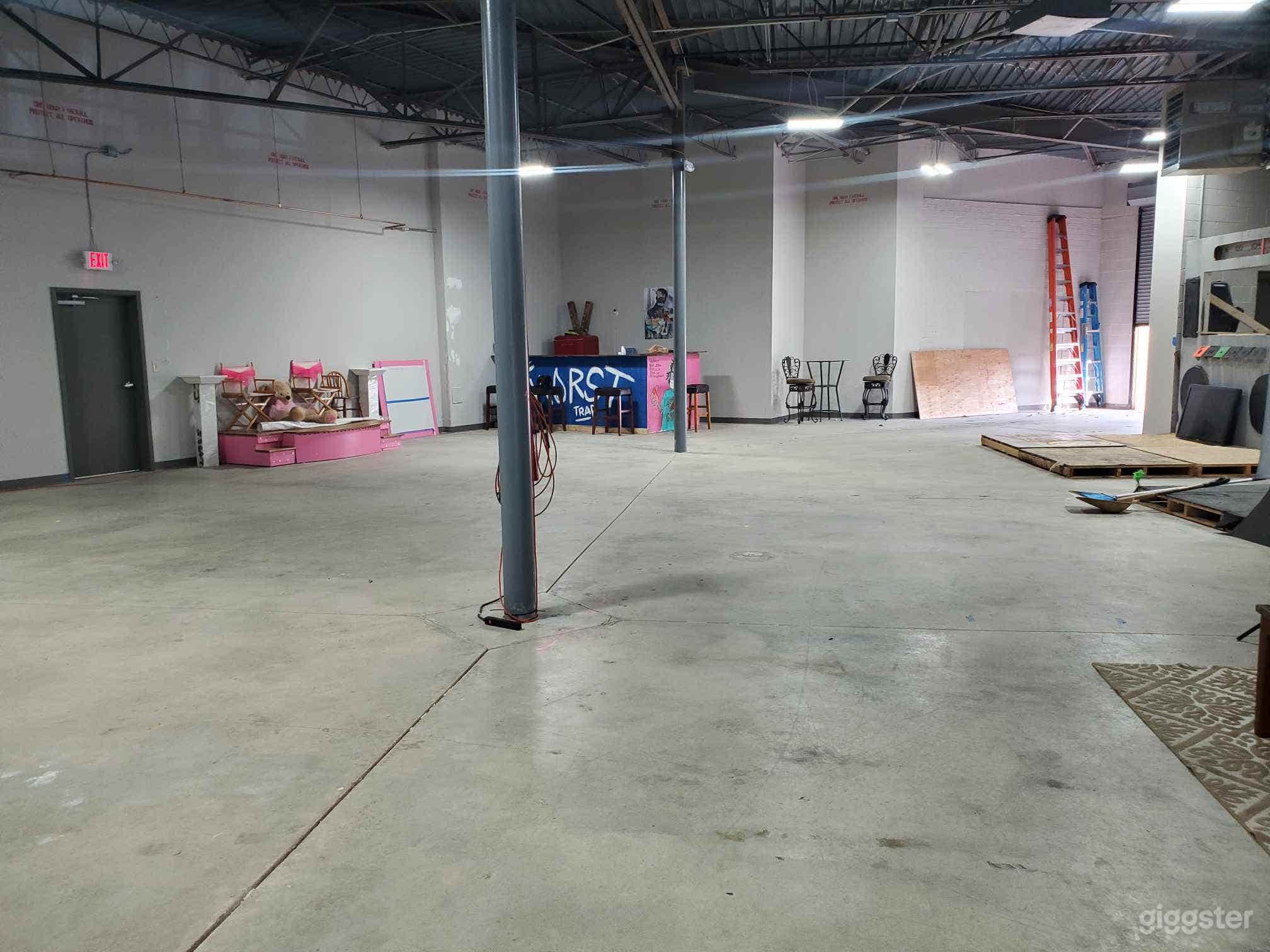 Our open space warehouse that has held auditions/casting calls, fashion shows, and more.