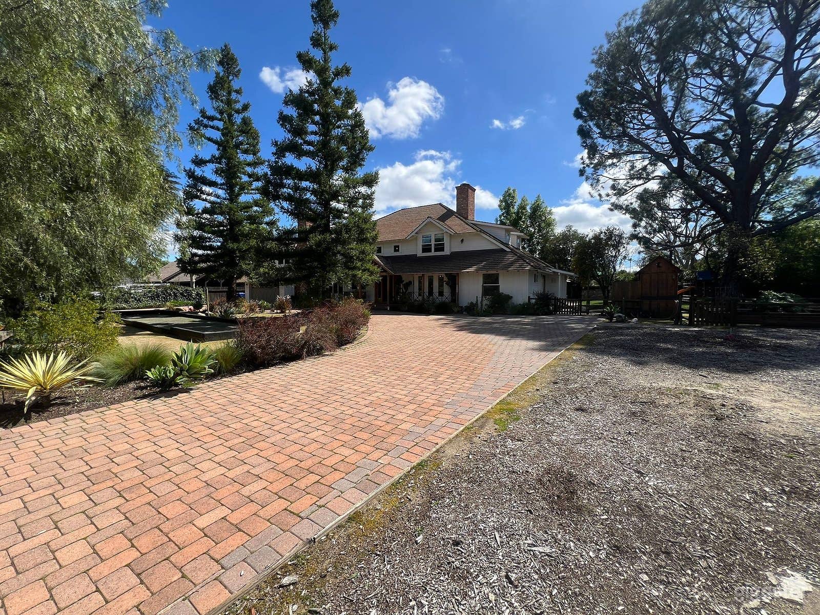 Large round brick circular driveway