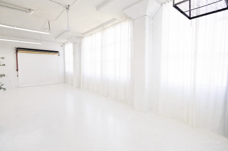  Bright All-White Studio With High Ceilings & Highway View 