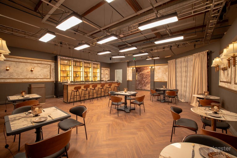  Set Elegante de Restaurante y Bar | Bar de Mármol | Iluminación DMX RGB 