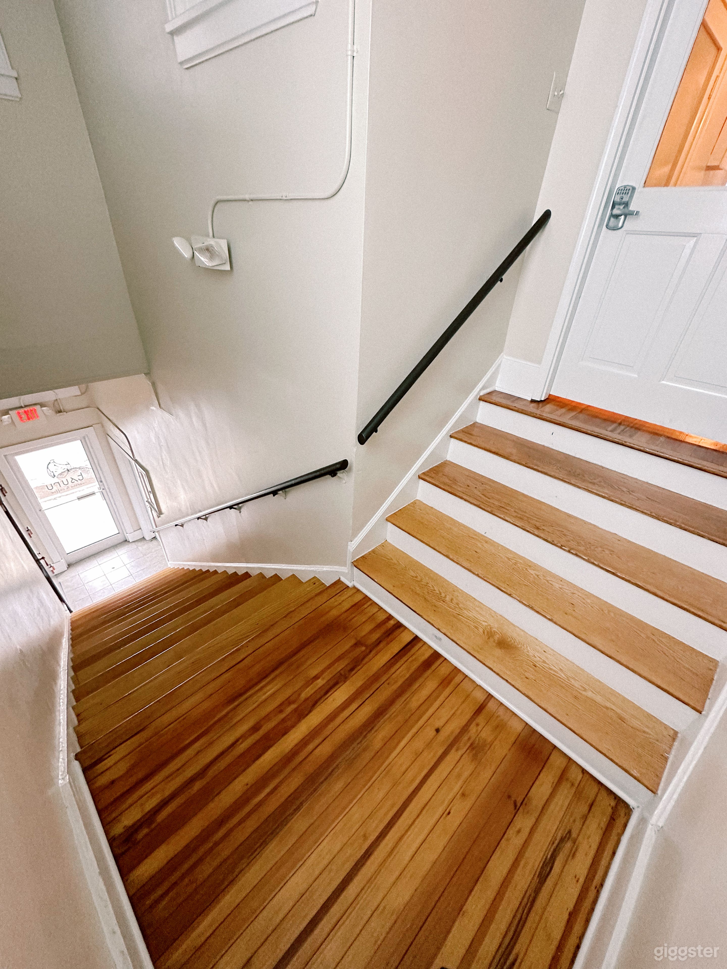 stairs from side street entrance