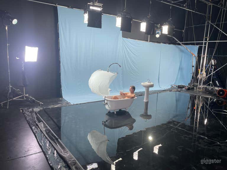  Water Stage with Sky blue backdrop (available for an additional fee)  